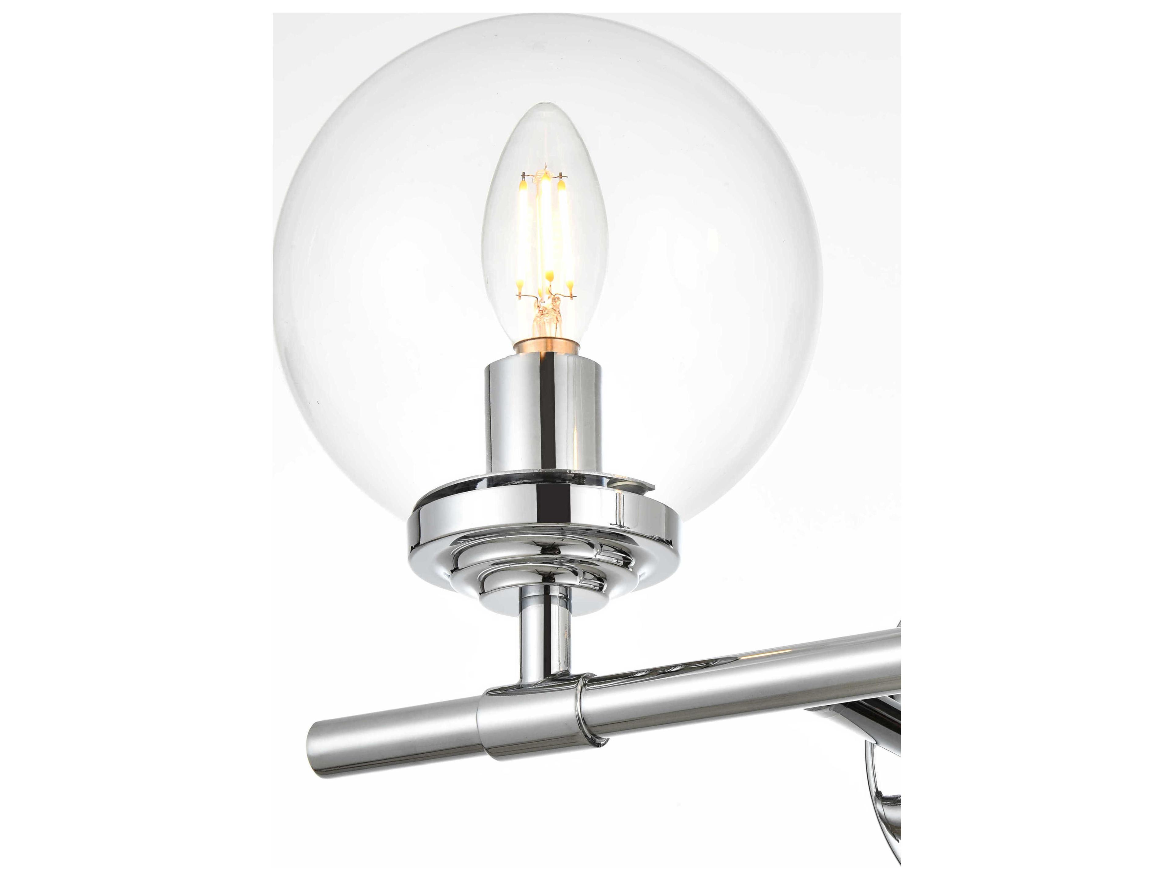 Elegant Lighting Ingrid 2-Light Chrome Glass Vanity Light