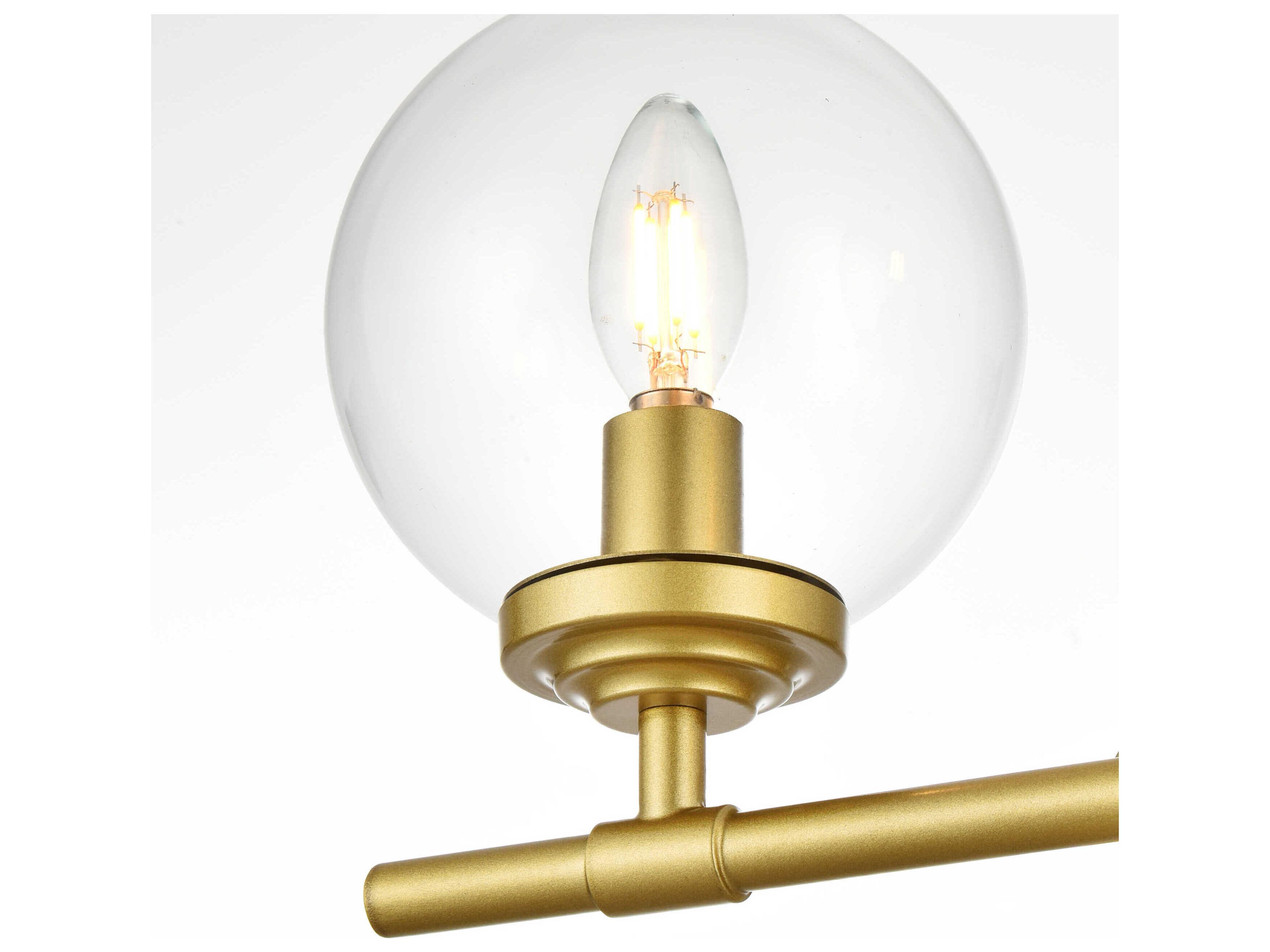 Elegant Lighting Ingrid 3-Light Brass Glass Vanity Light