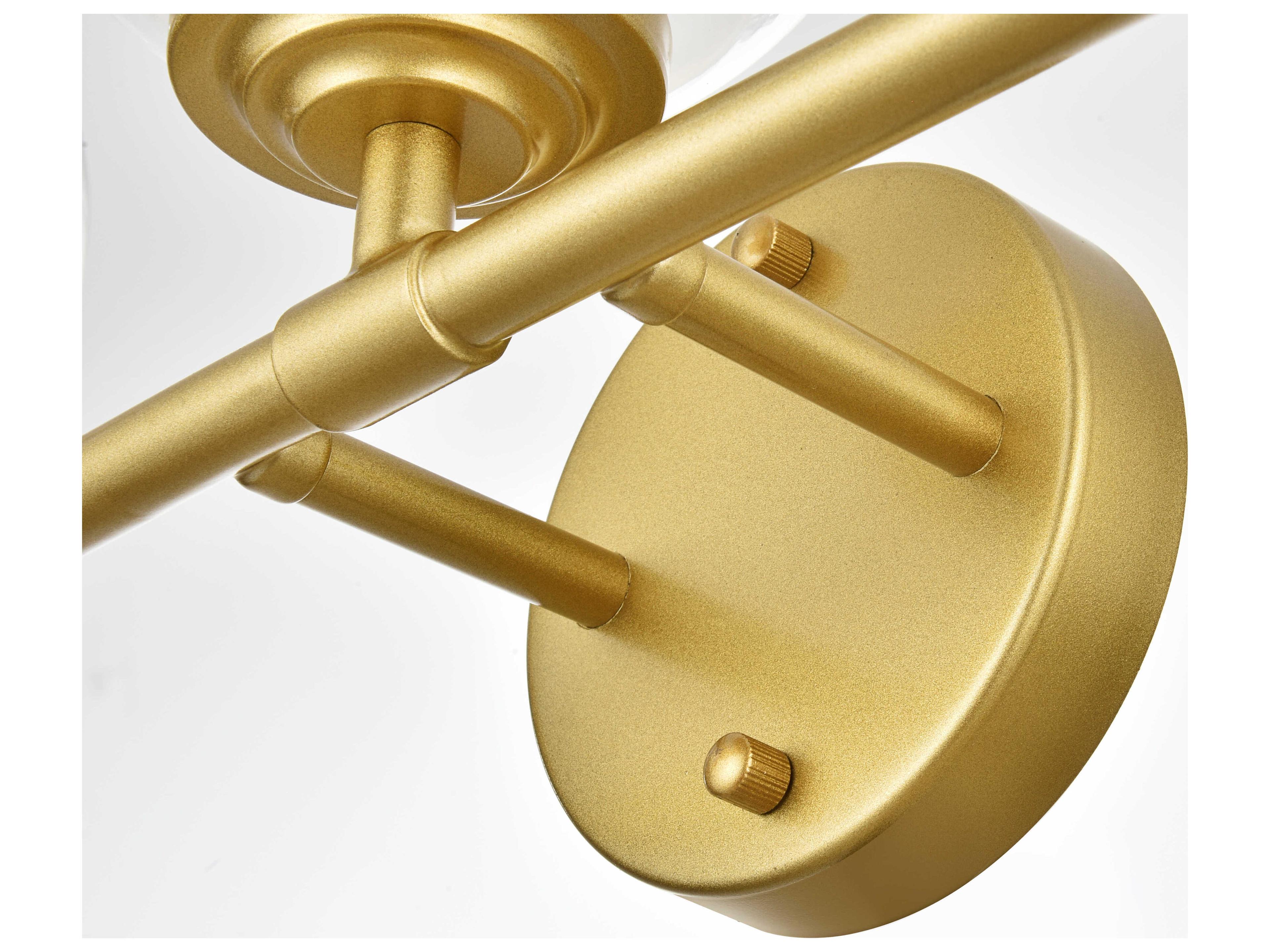 Elegant Lighting Ingrid 3-Light Brass Glass Vanity Light