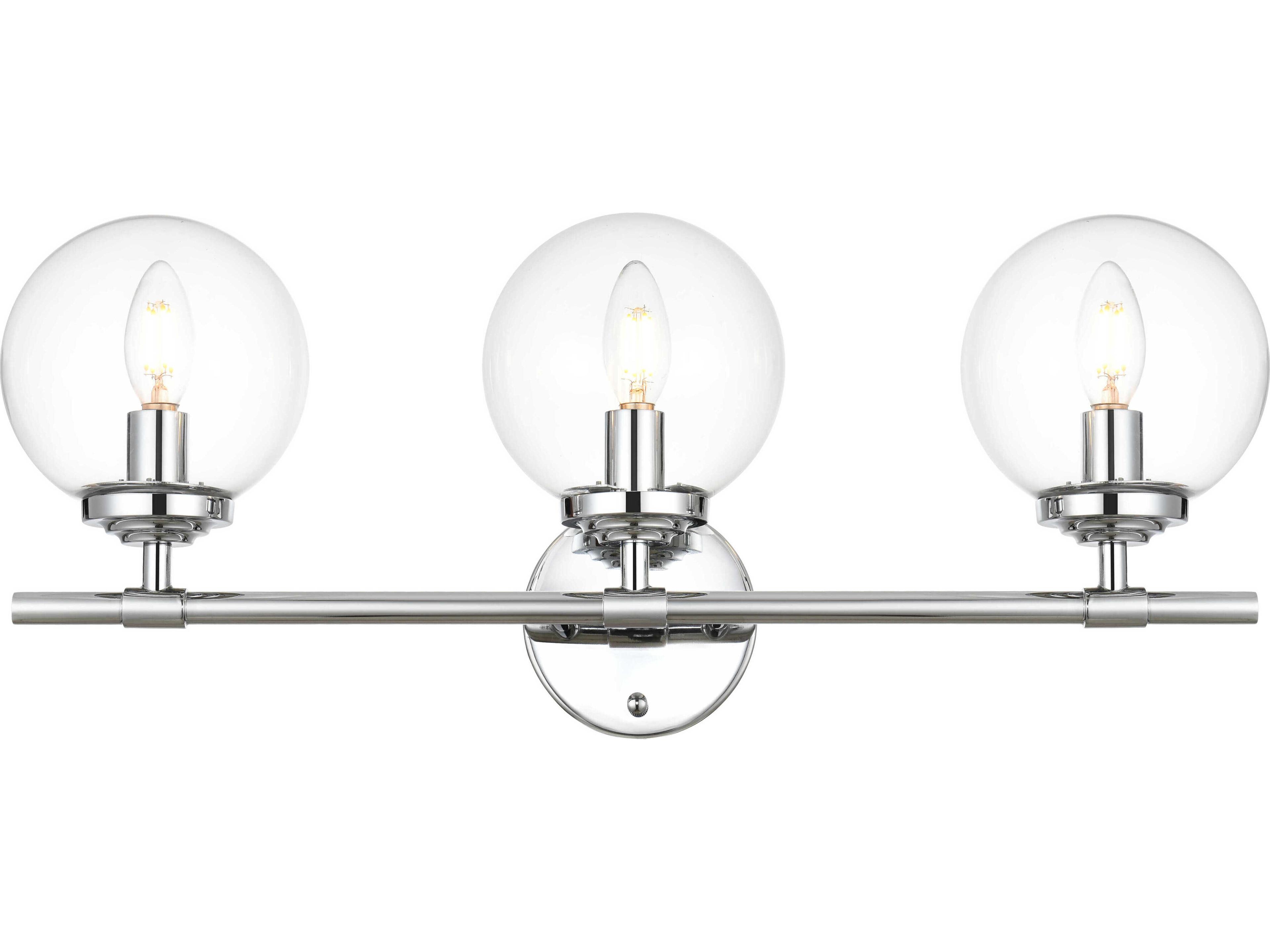 Ingrid 3-Light Chrome Glass Vanity Light