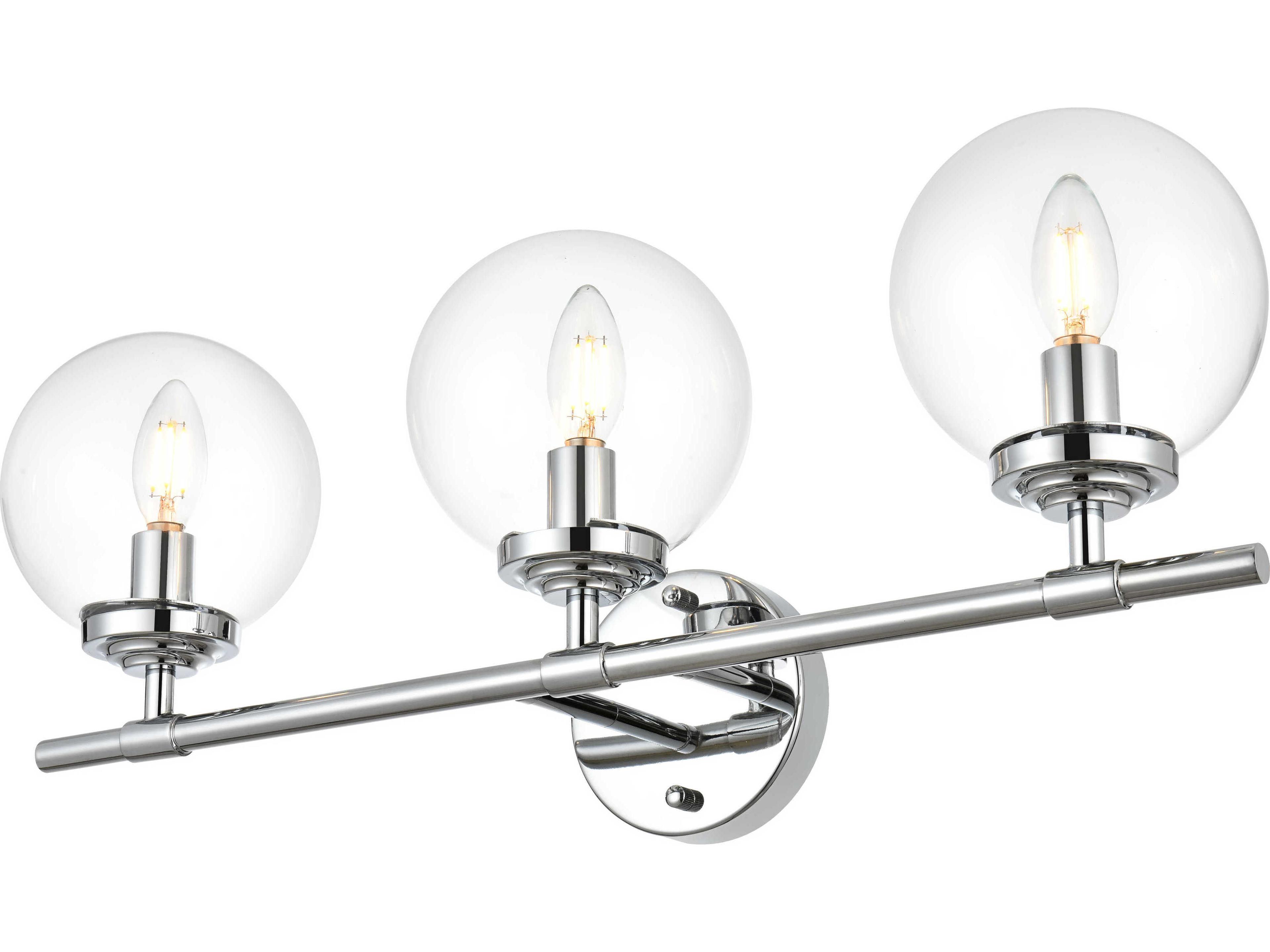 Elegant Lighting Ingrid 3-Light Chrome Glass Vanity Light