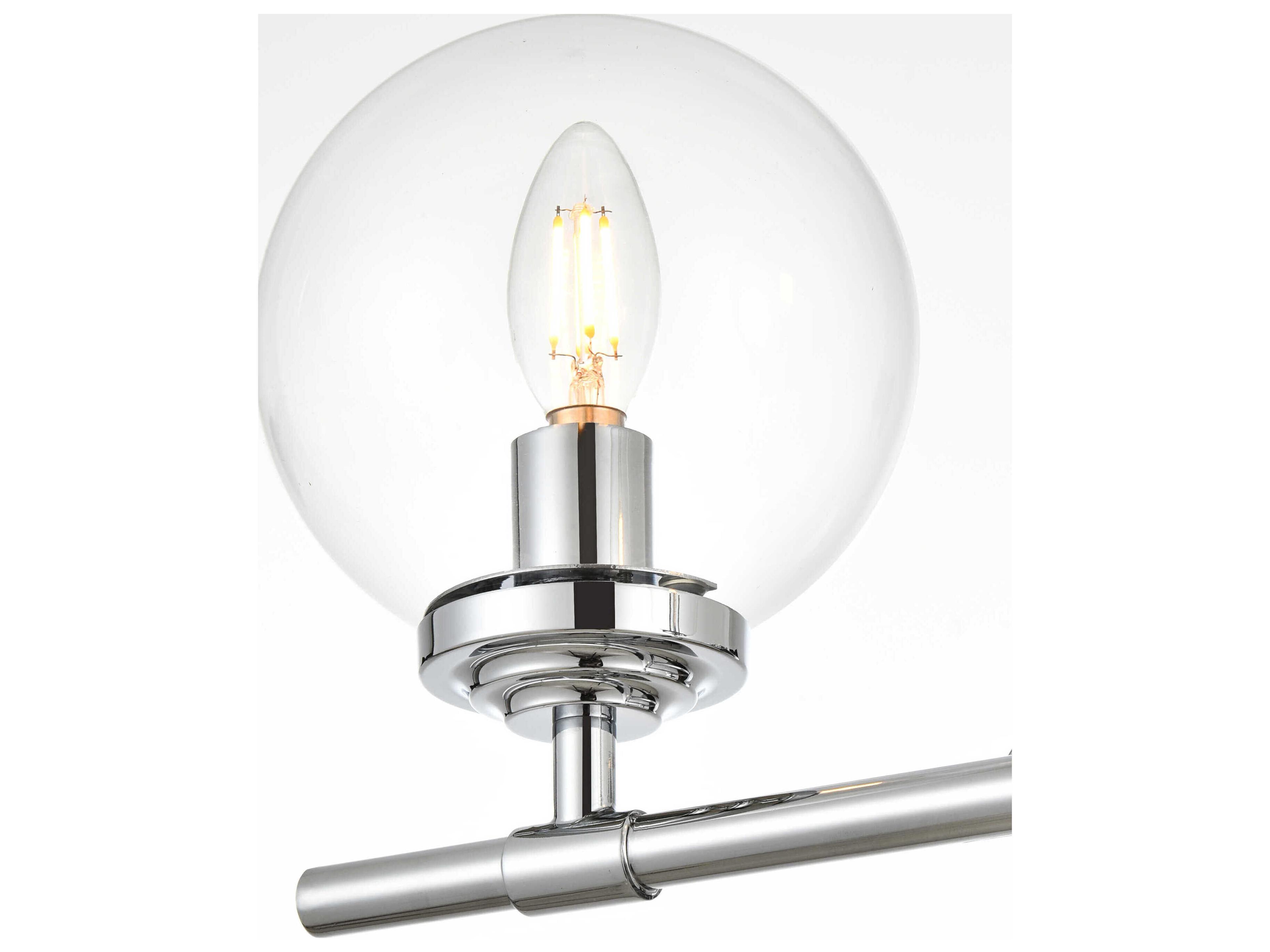 Elegant Lighting Ingrid 3-Light Chrome Glass Vanity Light