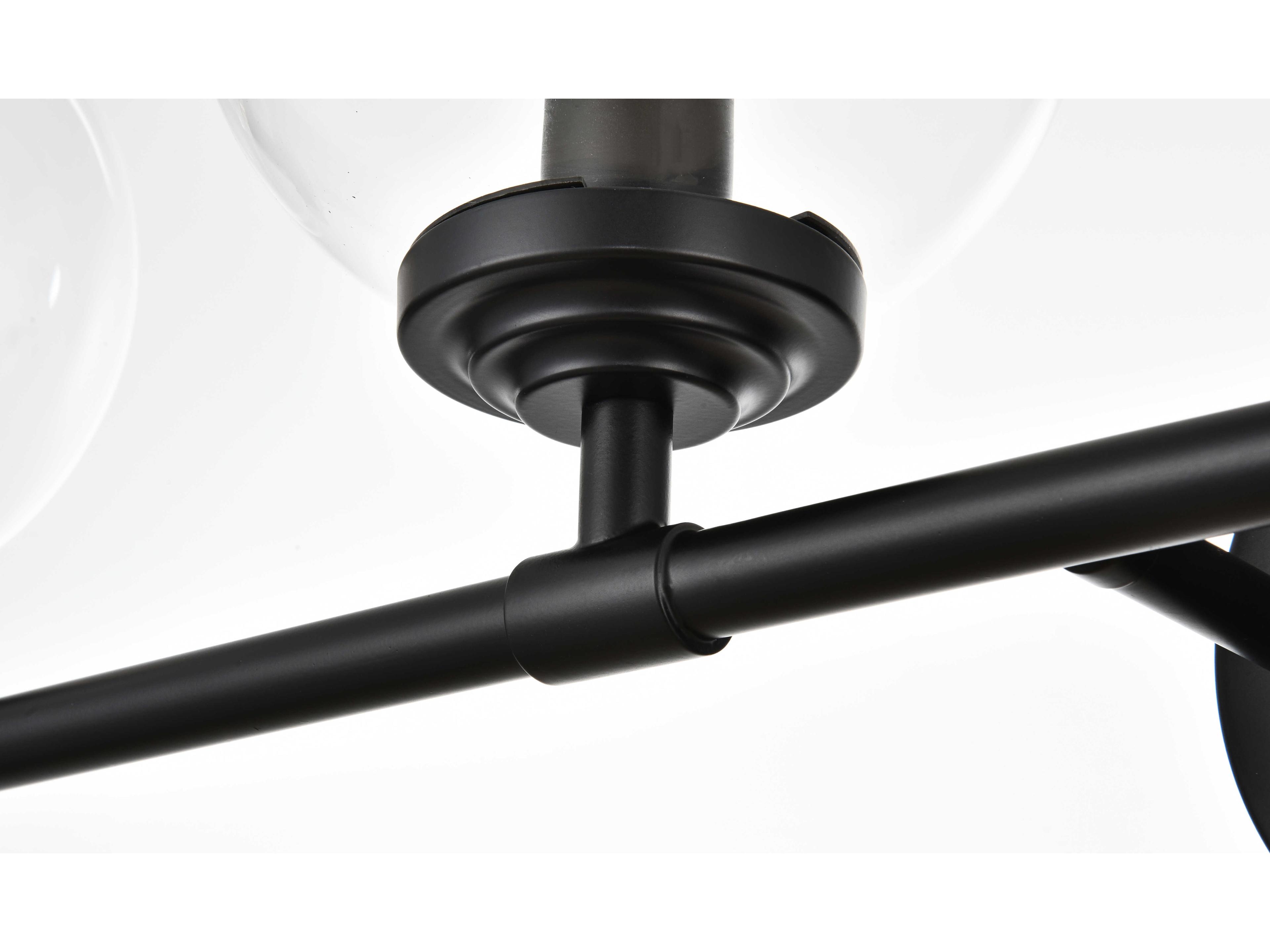 Elegant Lighting Ingrid 4-Light Black Glass Vanity Light