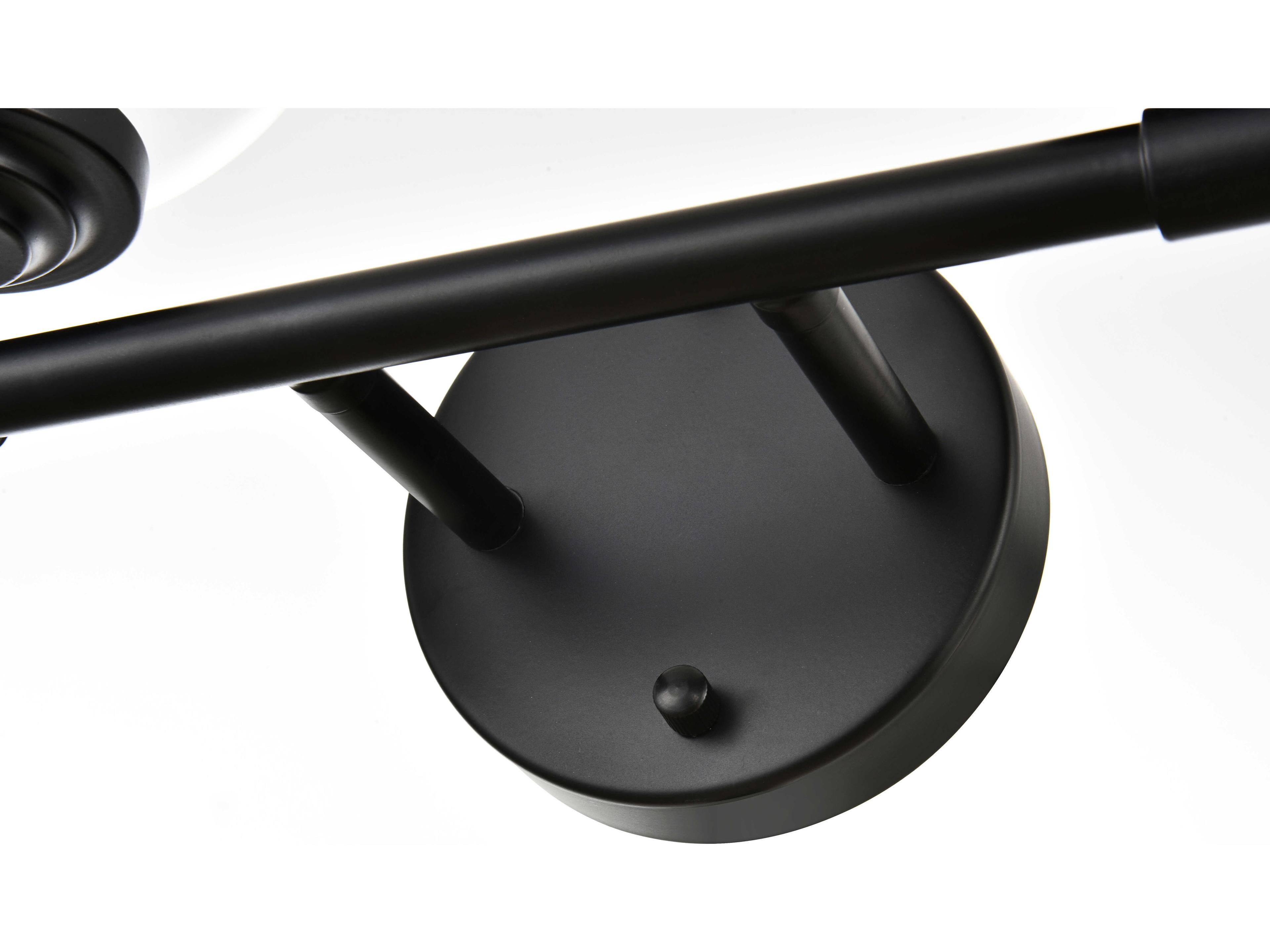 Elegant Lighting Ingrid 4-Light Black Glass Vanity Light