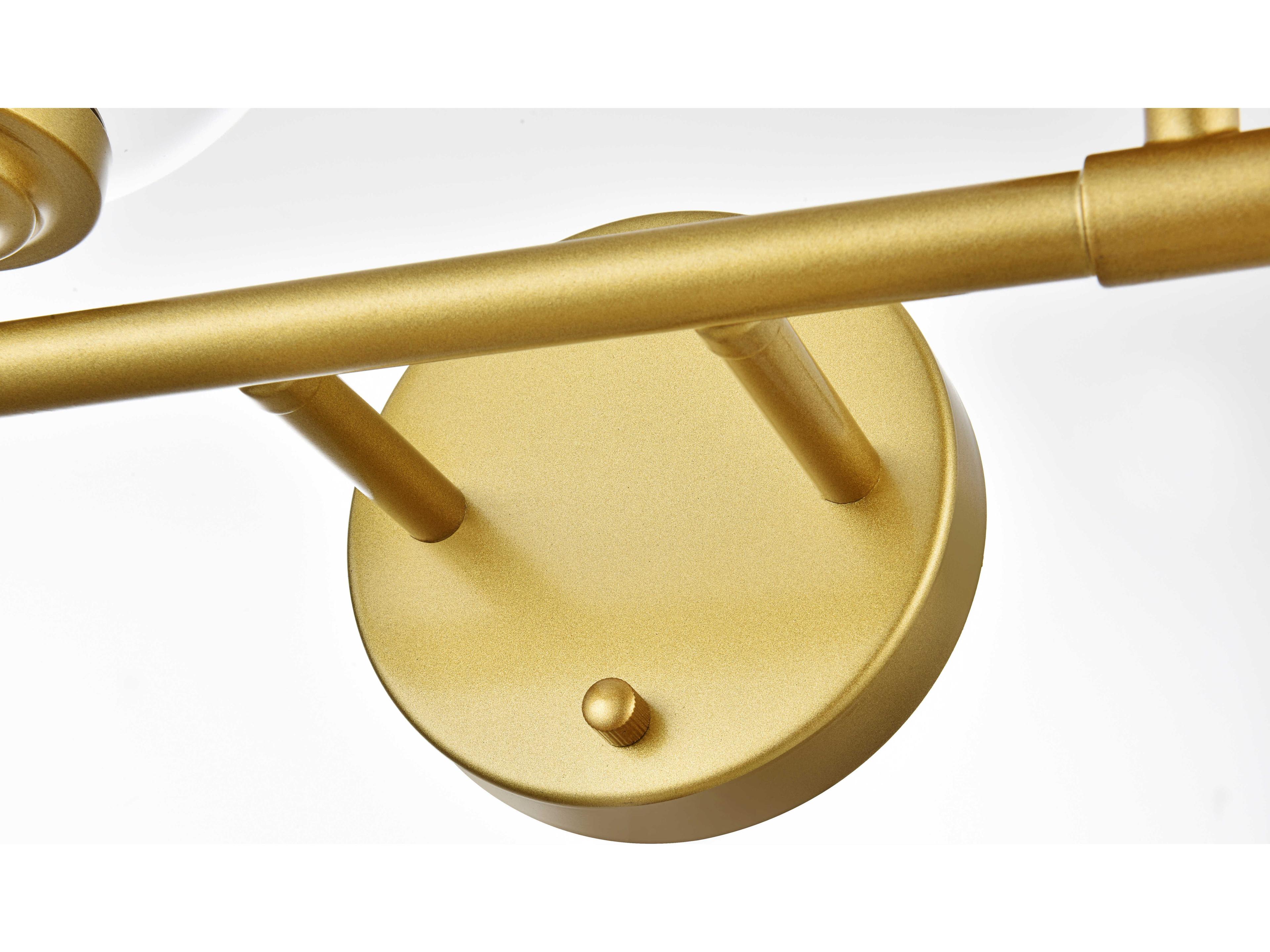 Elegant Lighting Ingrid 4-Light Brass Glass Vanity Light