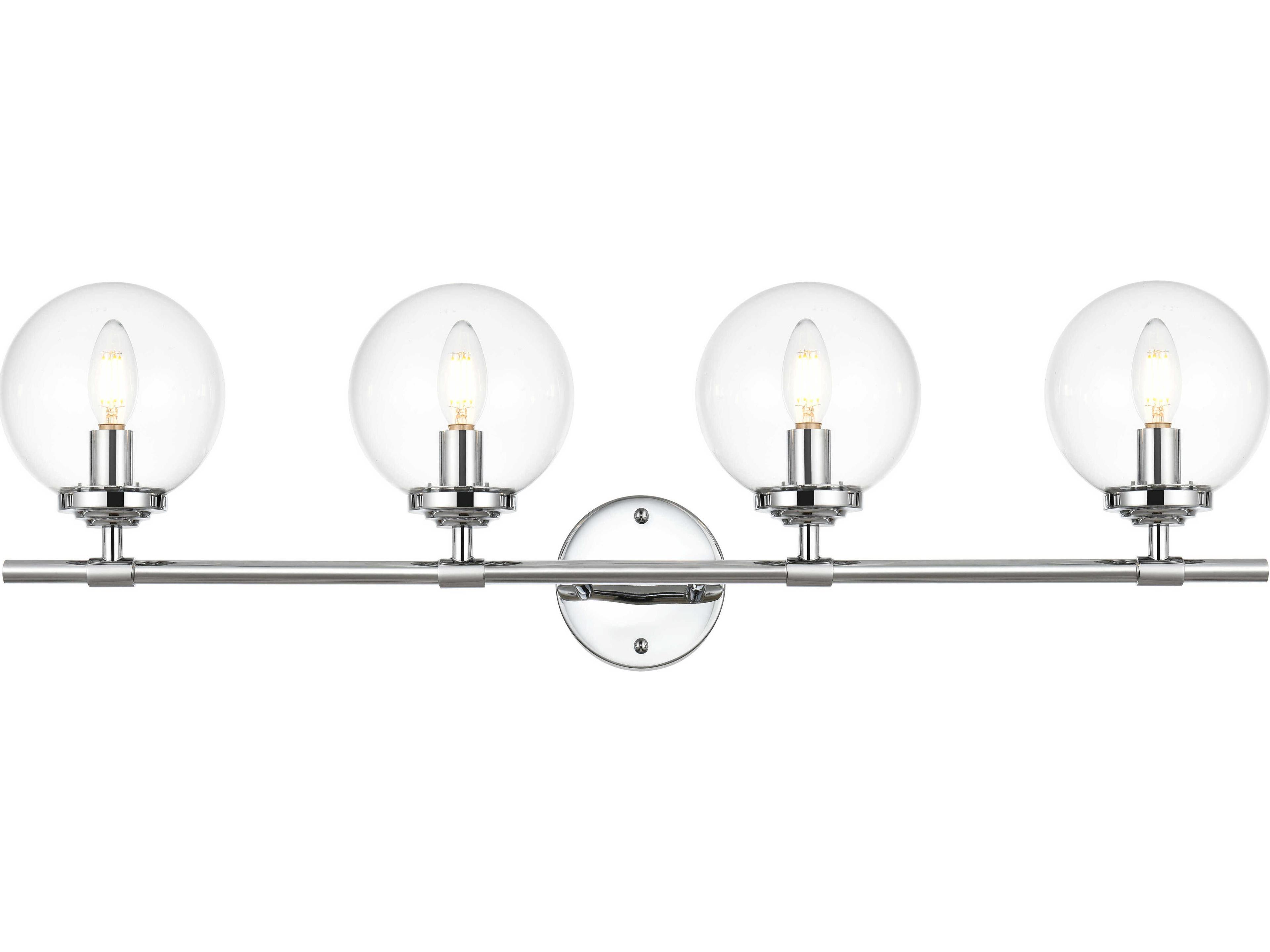 Ingrid 4-Light Chrome Glass Vanity Light