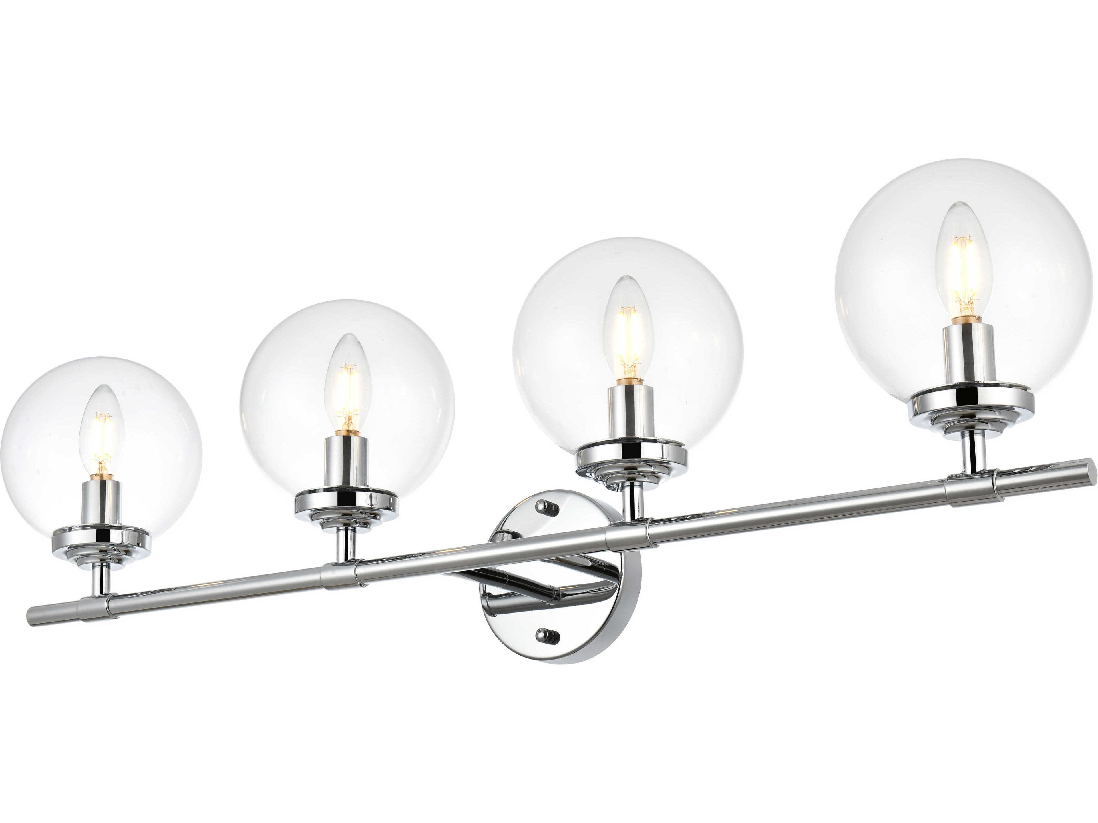 Elegant Lighting Ingrid 4-Light Chrome Glass Vanity Light
