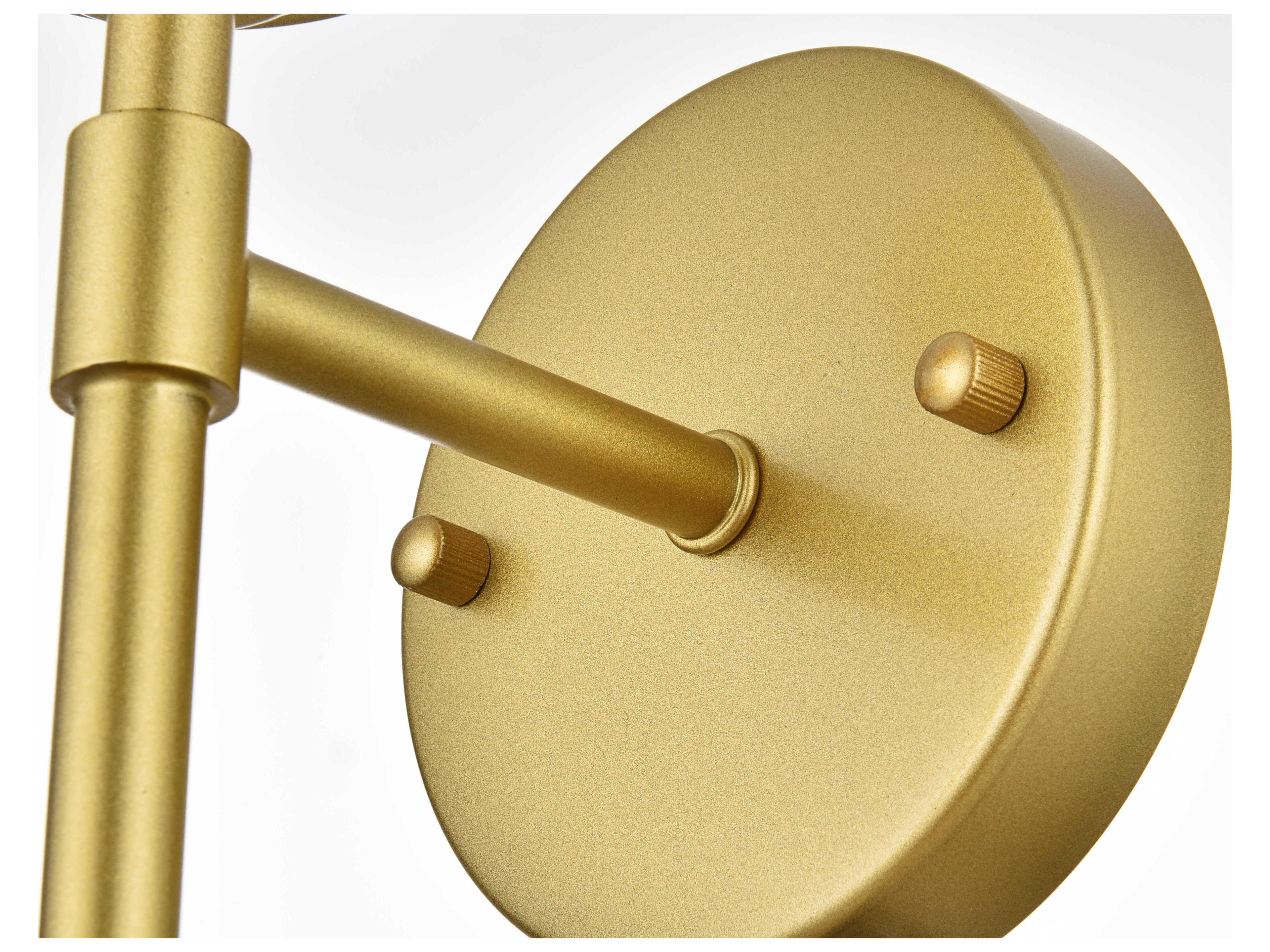 Elegant Lighting Ingrid 1-Light Brass Glass Wall Sconce