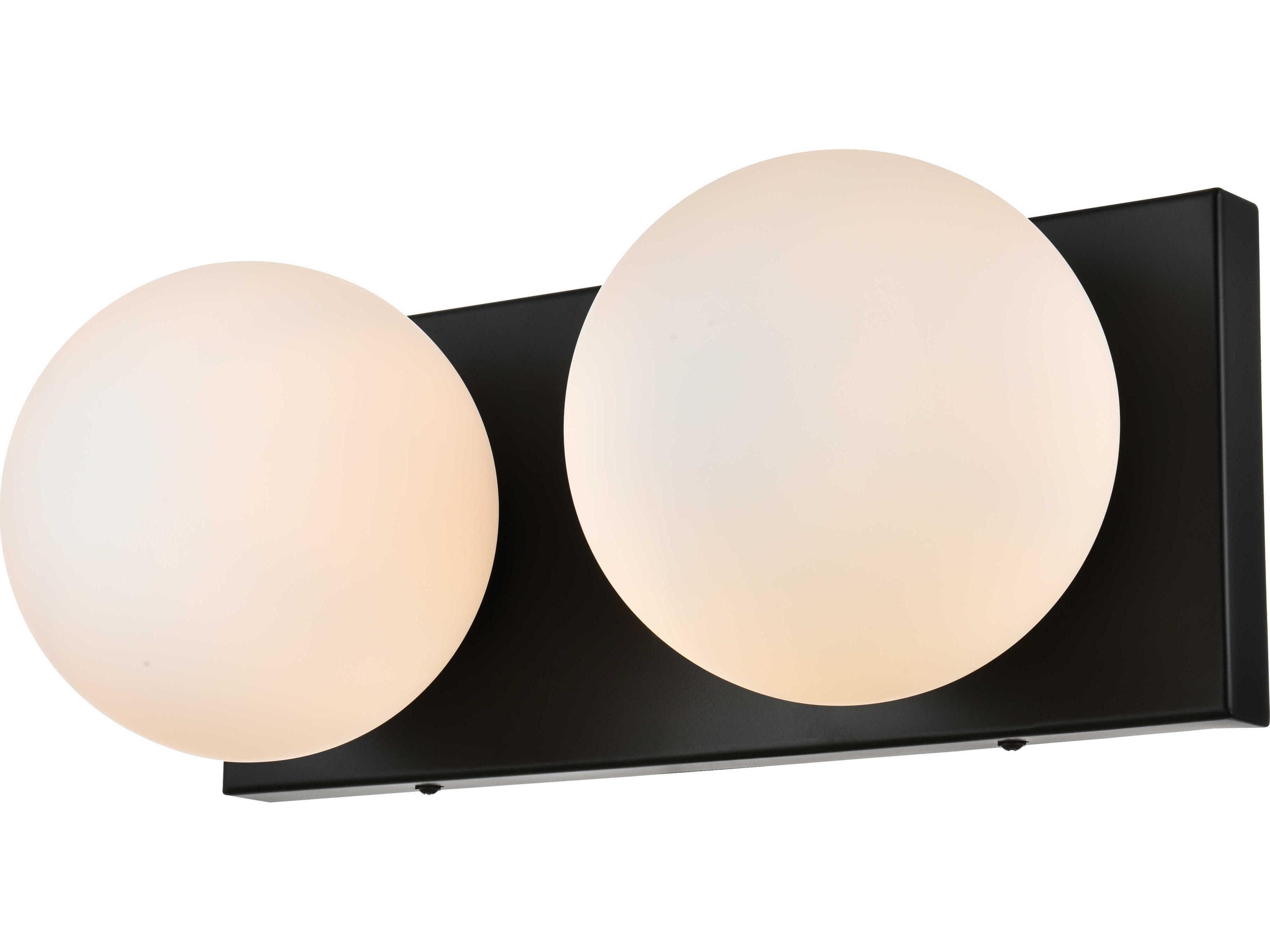 Jaylin 2-Light Black Glass Vanity Light