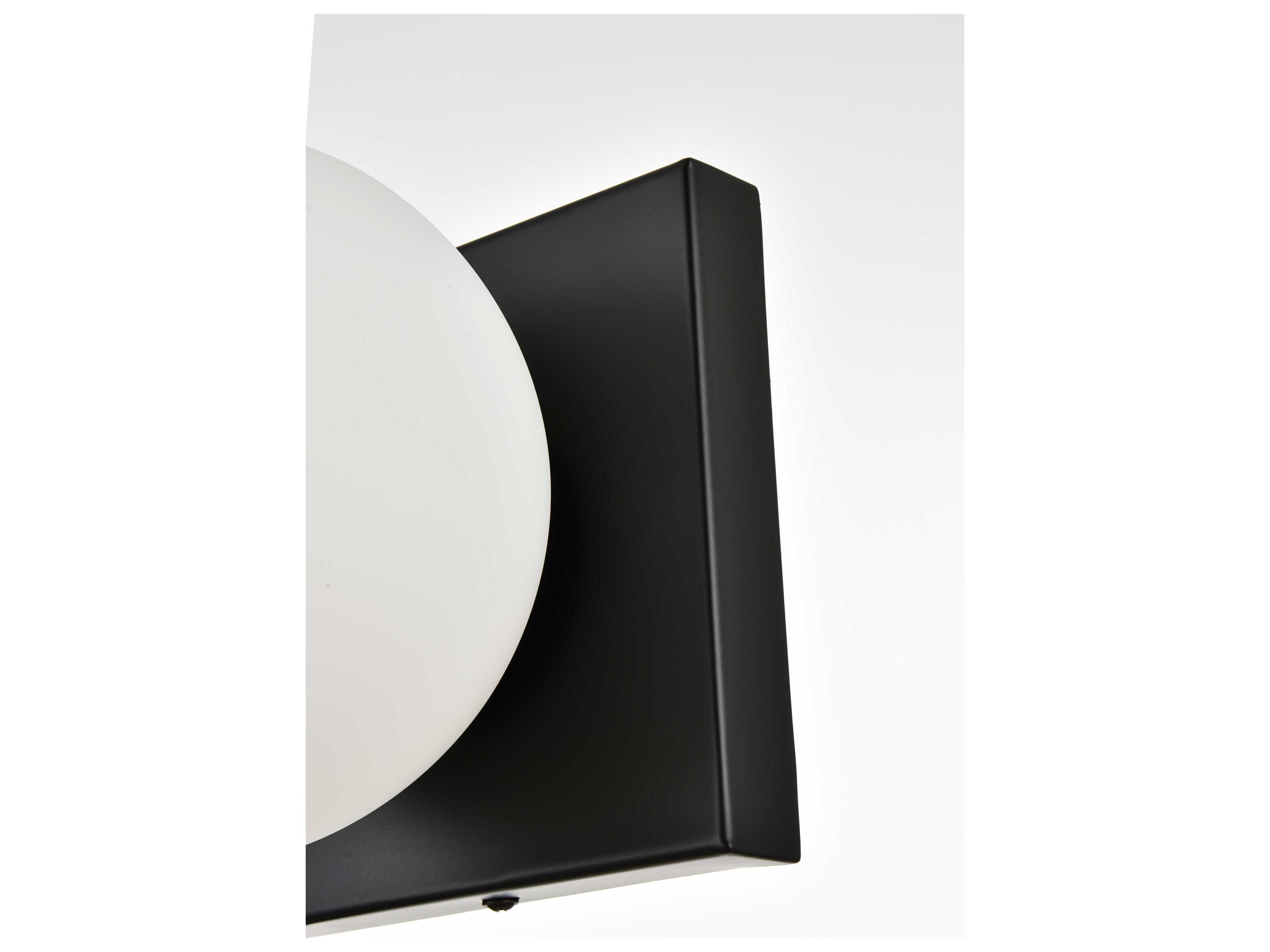 Elegant Lighting Jaylin 2-Light Black Glass Vanity Light