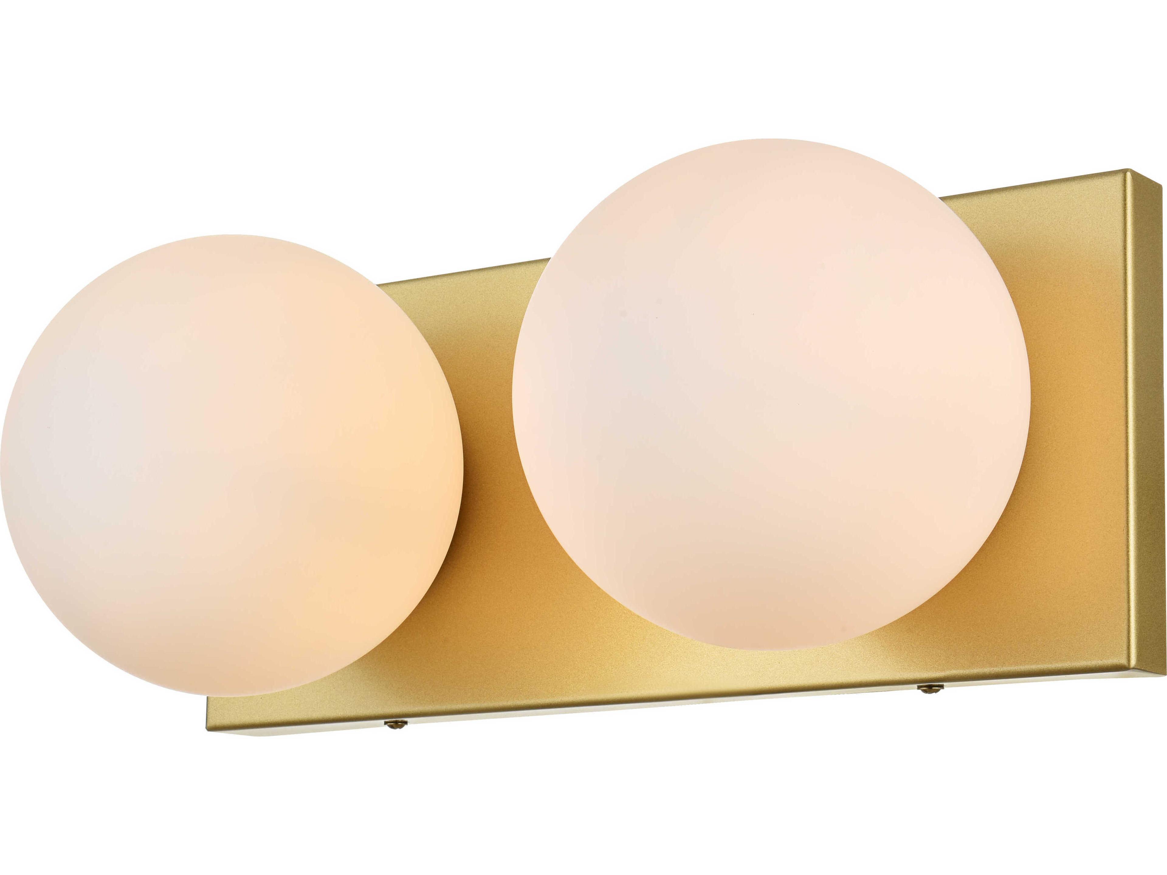 Jaylin 2-Light Brass Glass Vanity Light