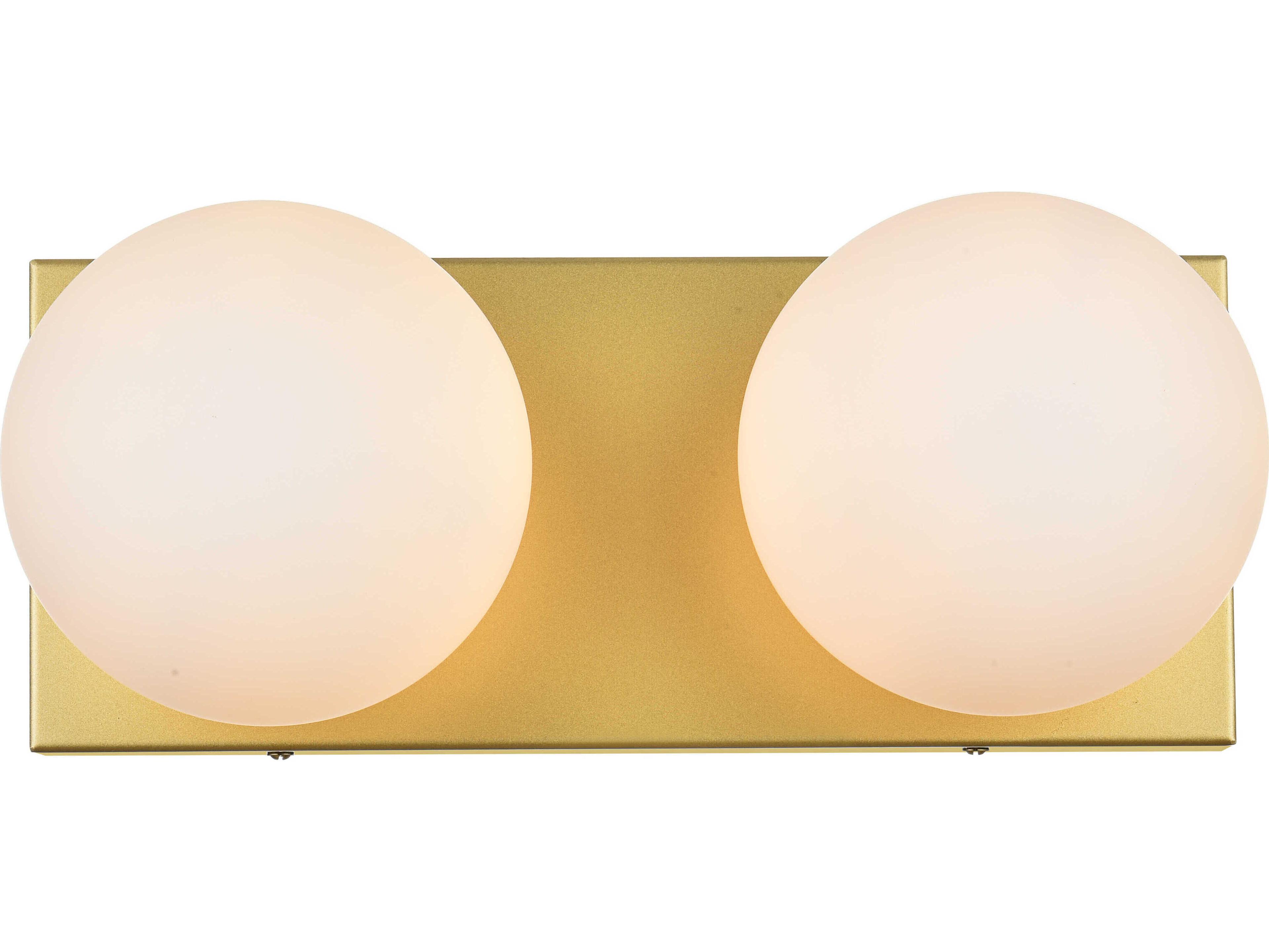 Elegant Lighting Jaylin 2-Light Brass Glass Vanity Light