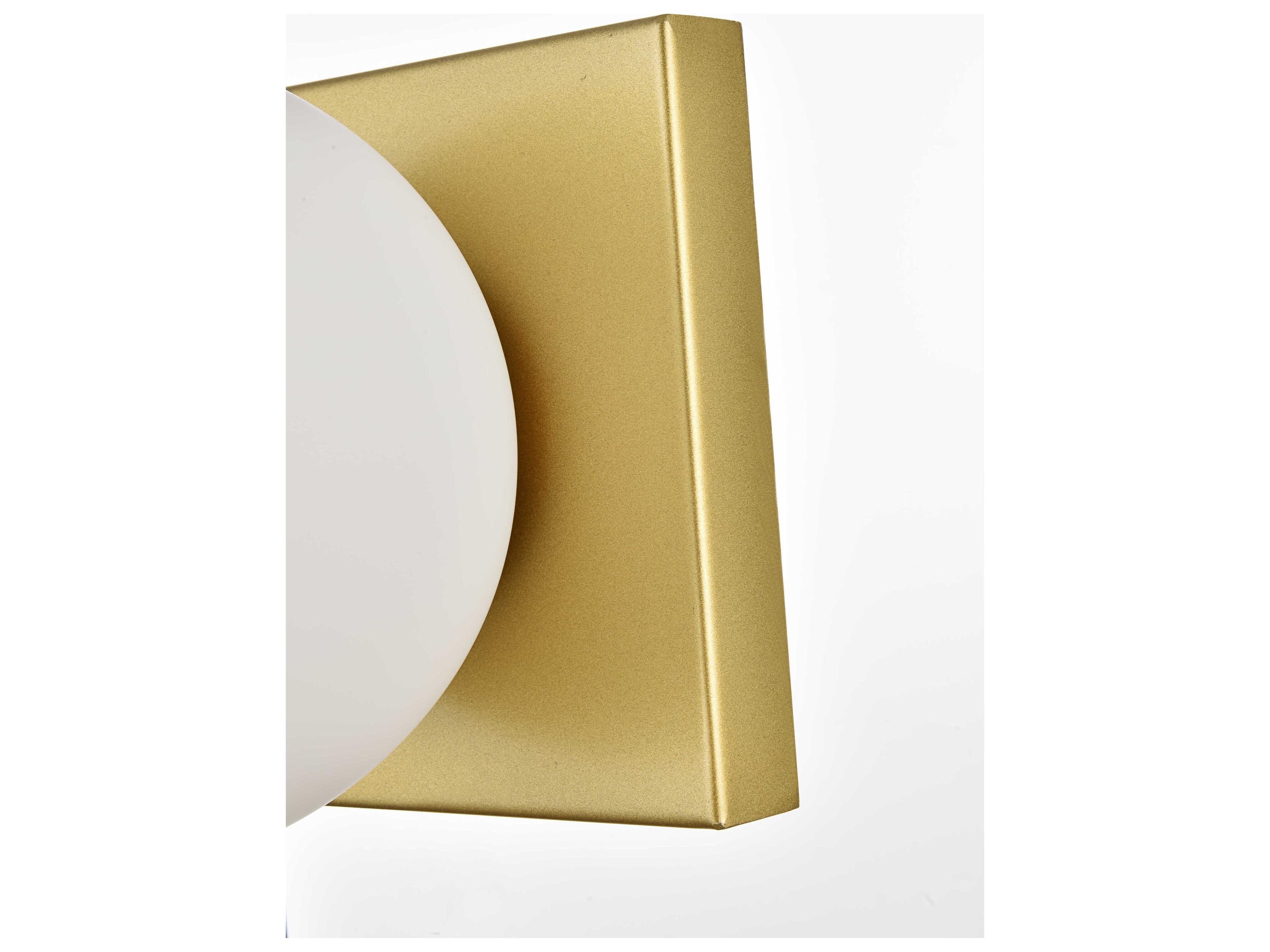 Elegant Lighting Jaylin 2-Light Brass Glass Vanity Light