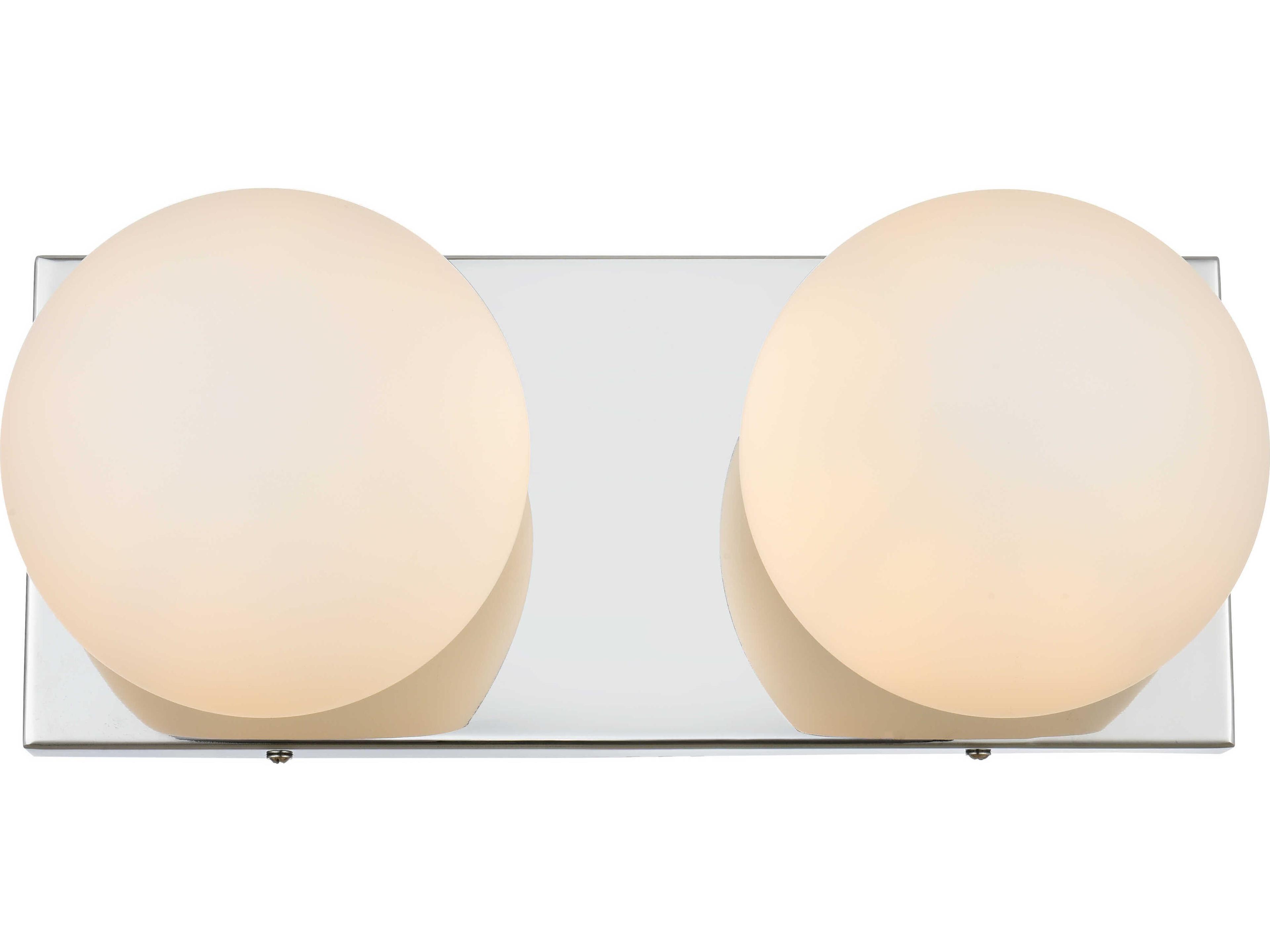 Elegant Lighting Jaylin 2-Light Chrome Glass Vanity Light