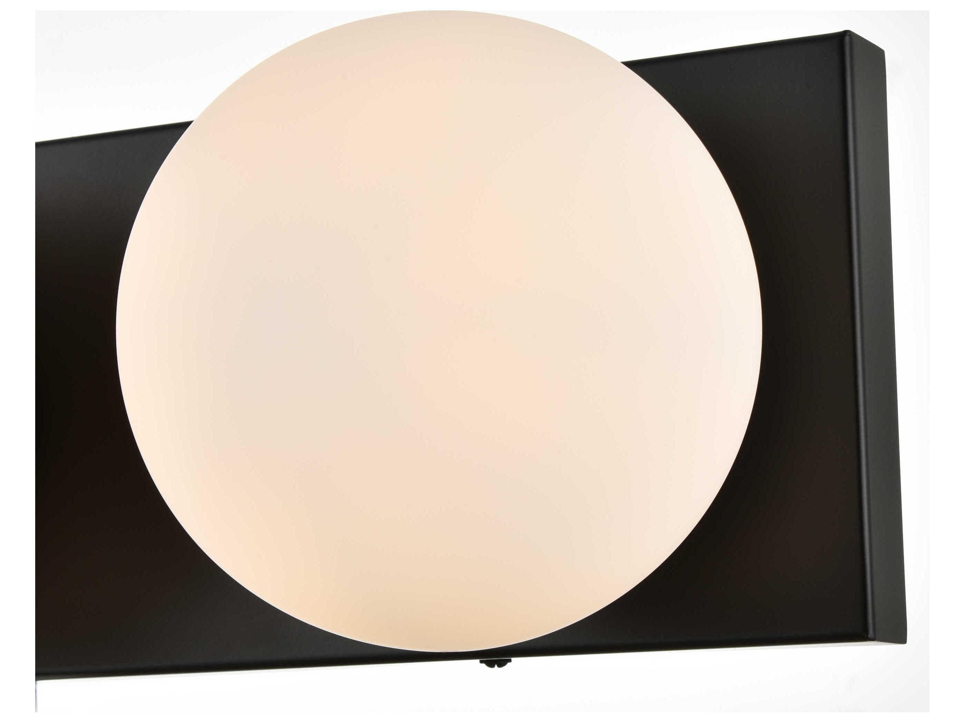 Elegant Lighting Jaylin 3-Light Black Glass Vanity Light