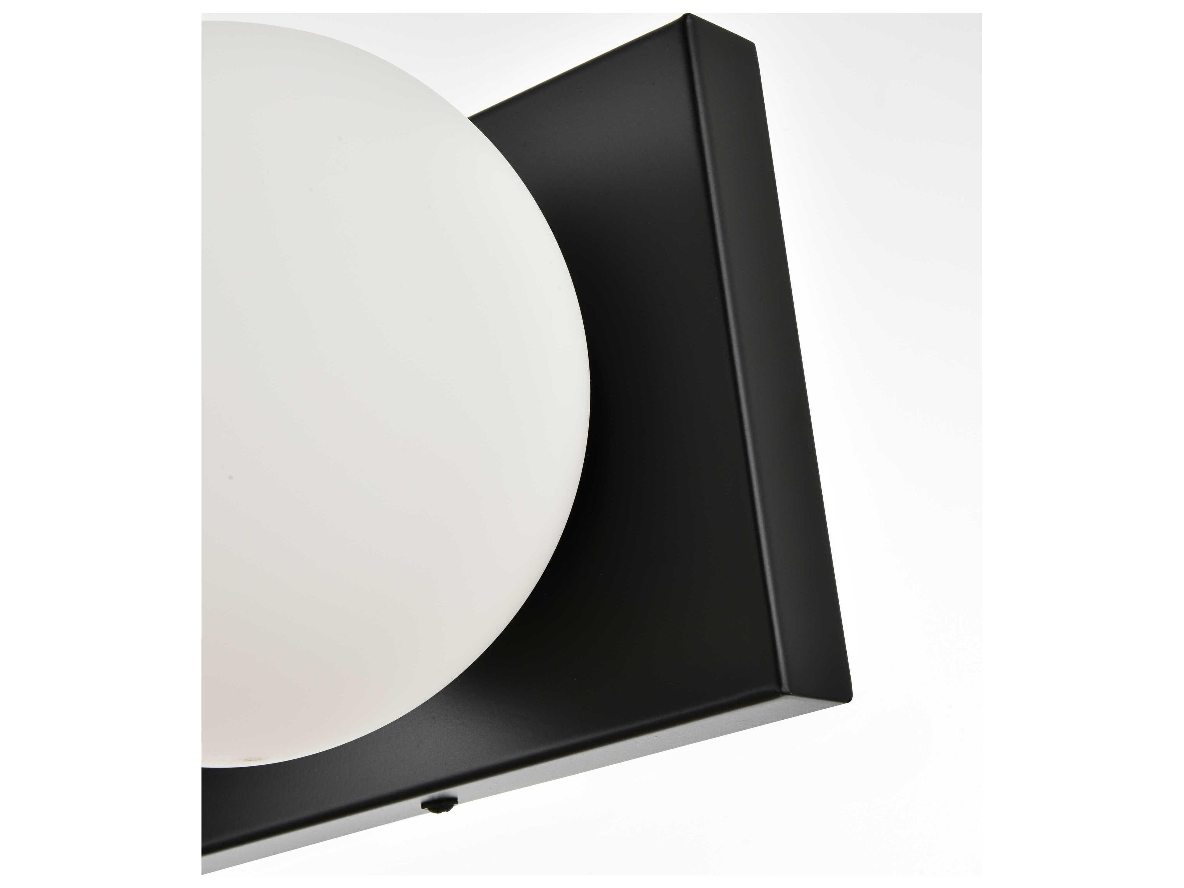 Elegant Lighting Jaylin 3-Light Black Glass Vanity Light