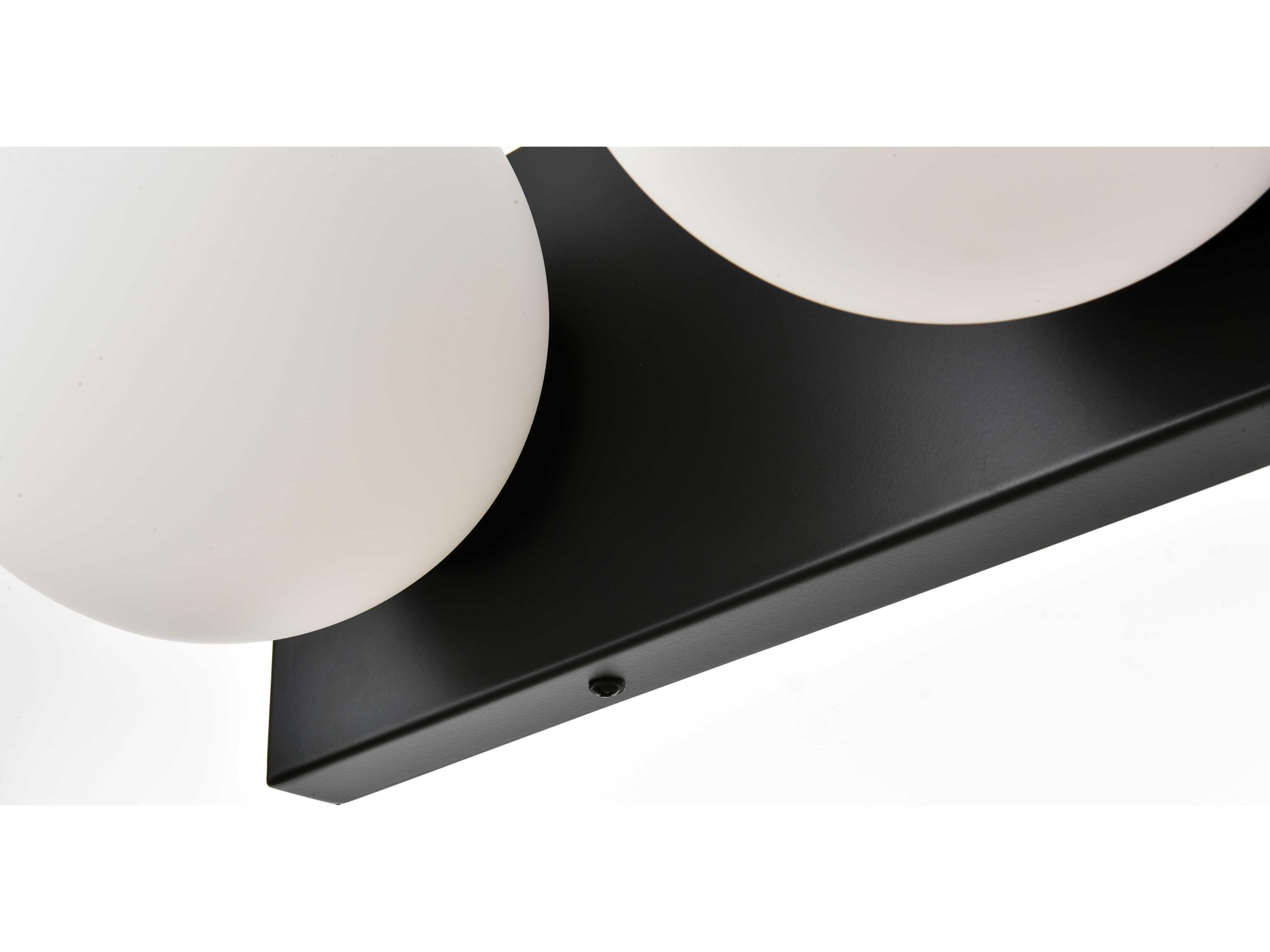 Elegant Lighting Jaylin 3-Light Black Glass Vanity Light