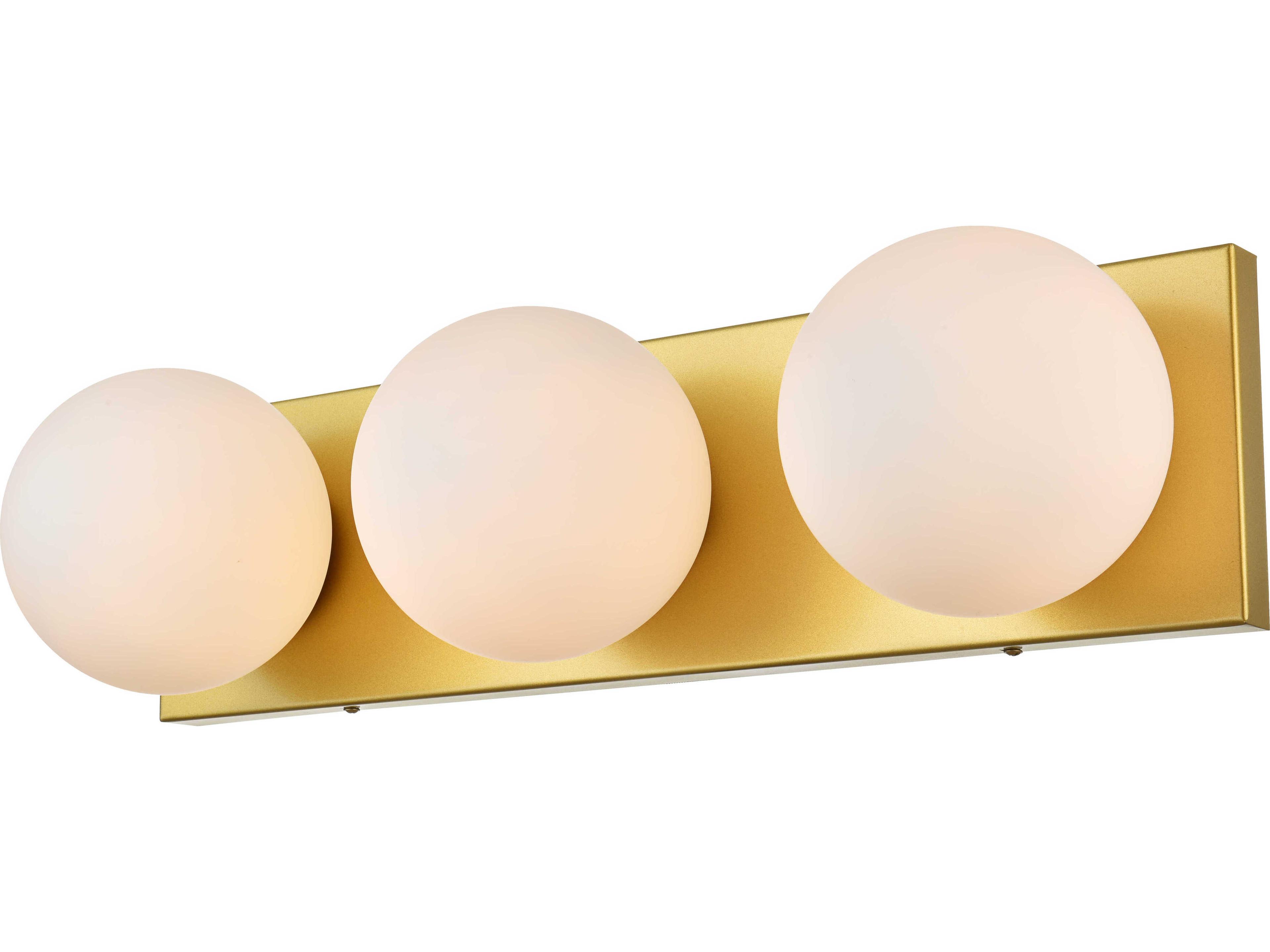 Jaylin 3-Light Brass Glass Vanity Light