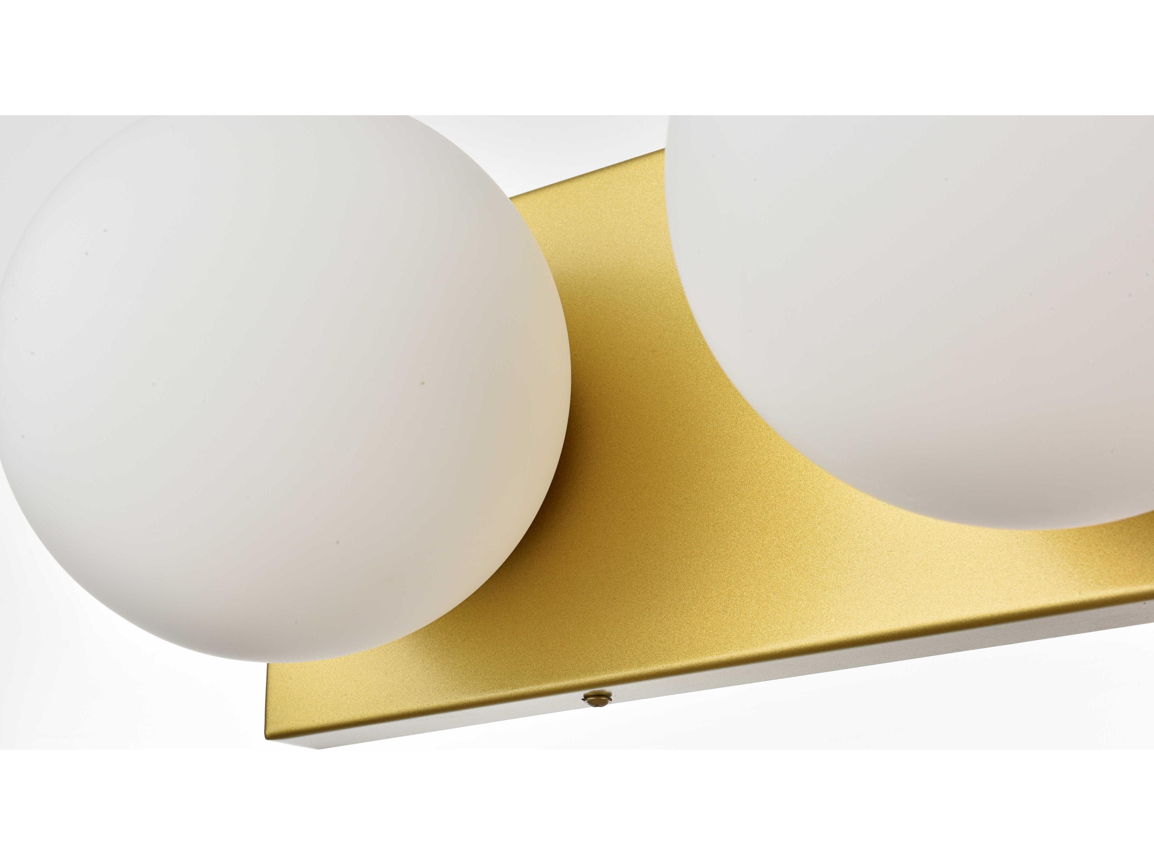 Elegant Lighting Jaylin 3-Light Brass Glass Vanity Light