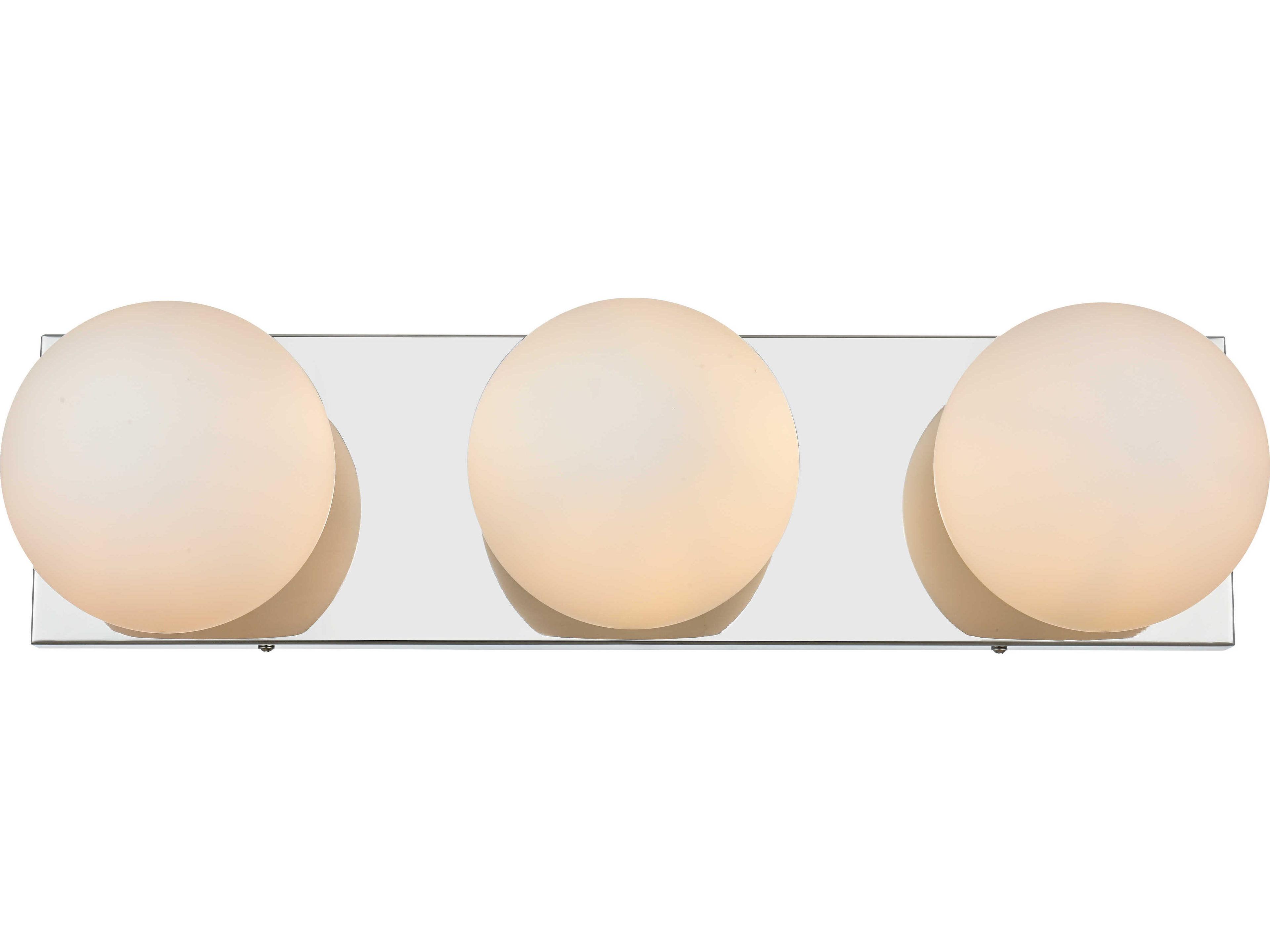 Elegant Lighting Jaylin 3-Light Chrome Glass Vanity Light