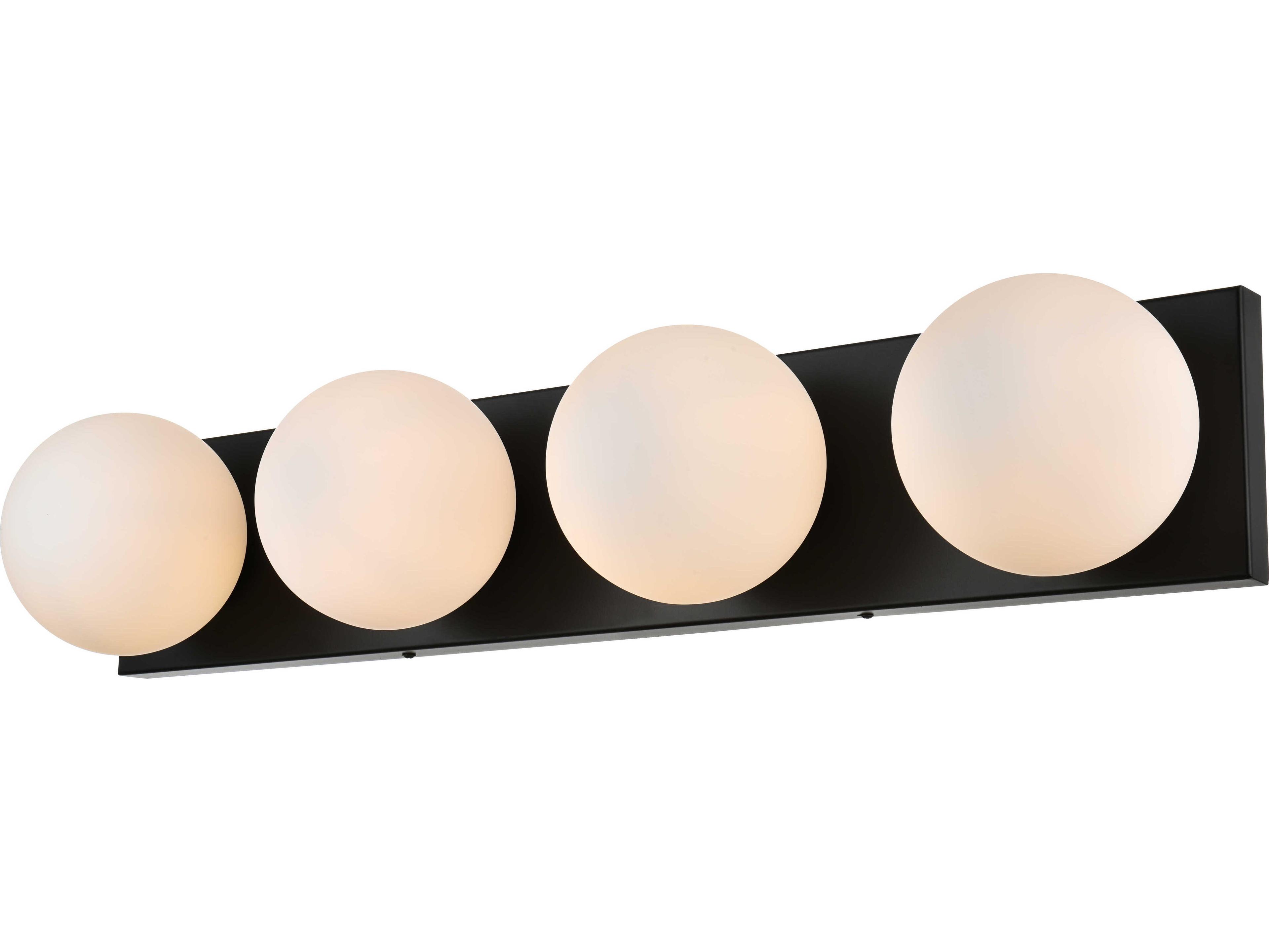 Jaylin 4-Light Black Glass Vanity Light