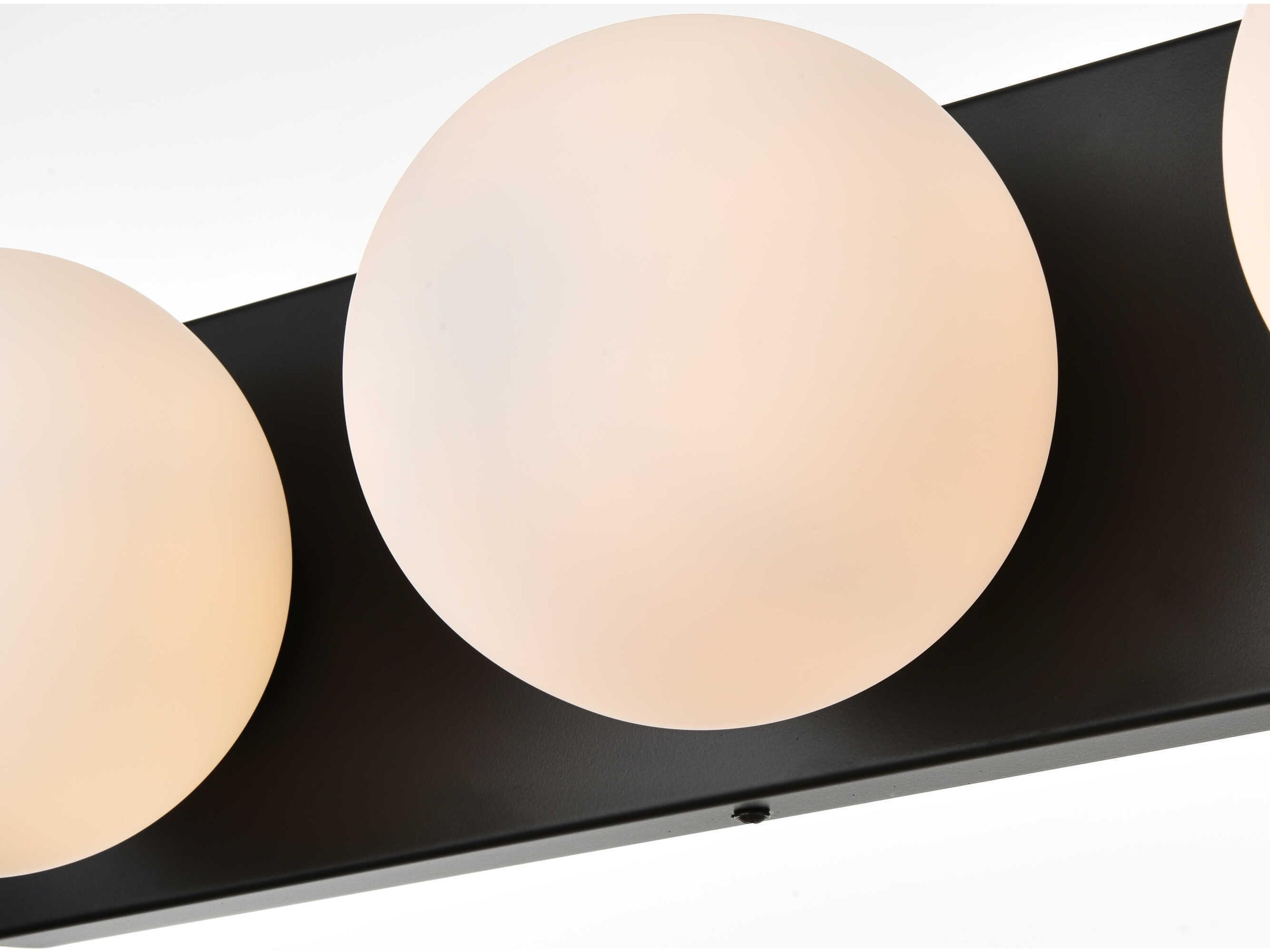 Elegant Lighting Jaylin 4-Light Black Glass Vanity Light