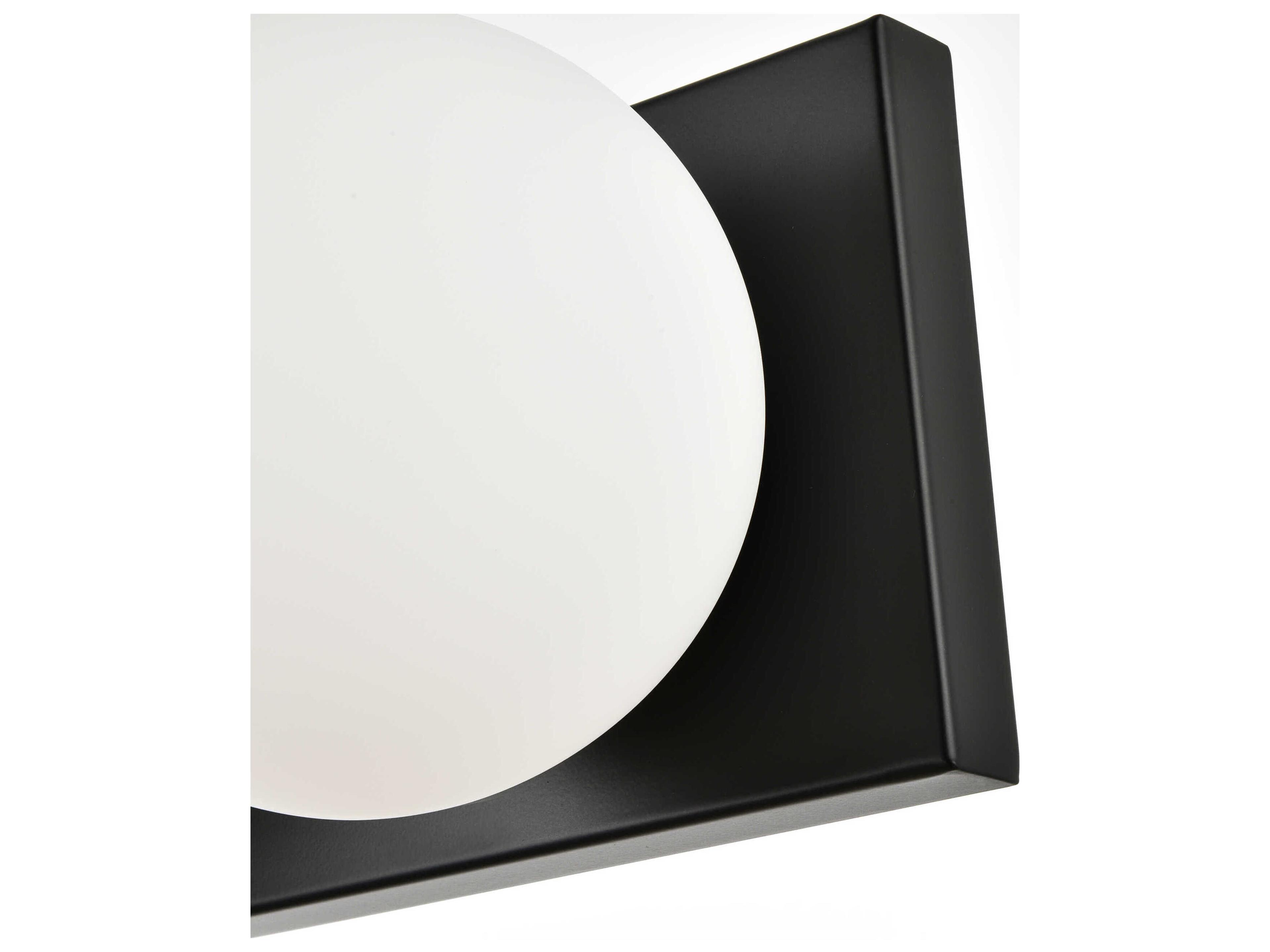 Elegant Lighting Jaylin 4-Light Black Glass Vanity Light