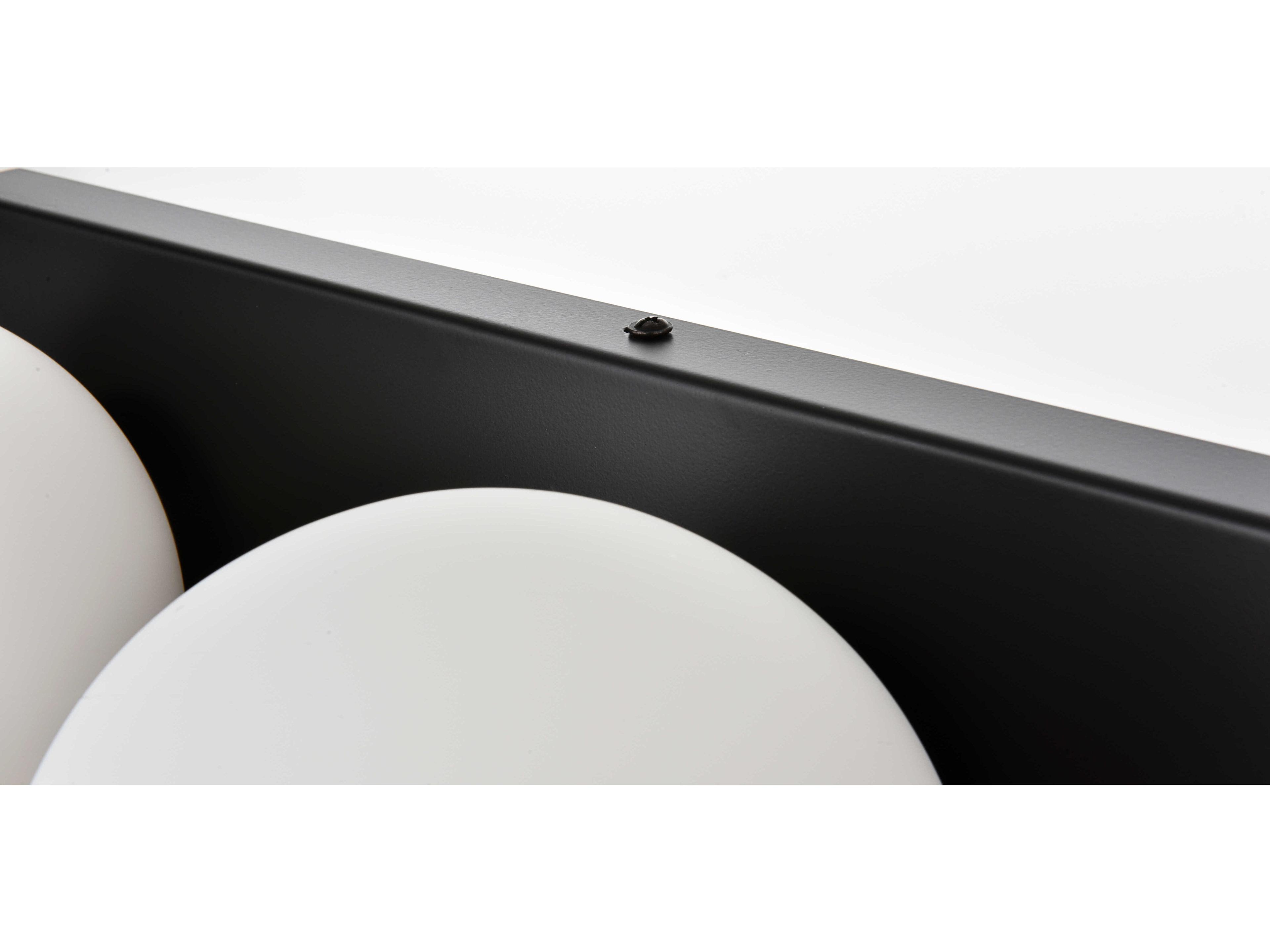 Elegant Lighting Jaylin 4-Light Black Glass Vanity Light