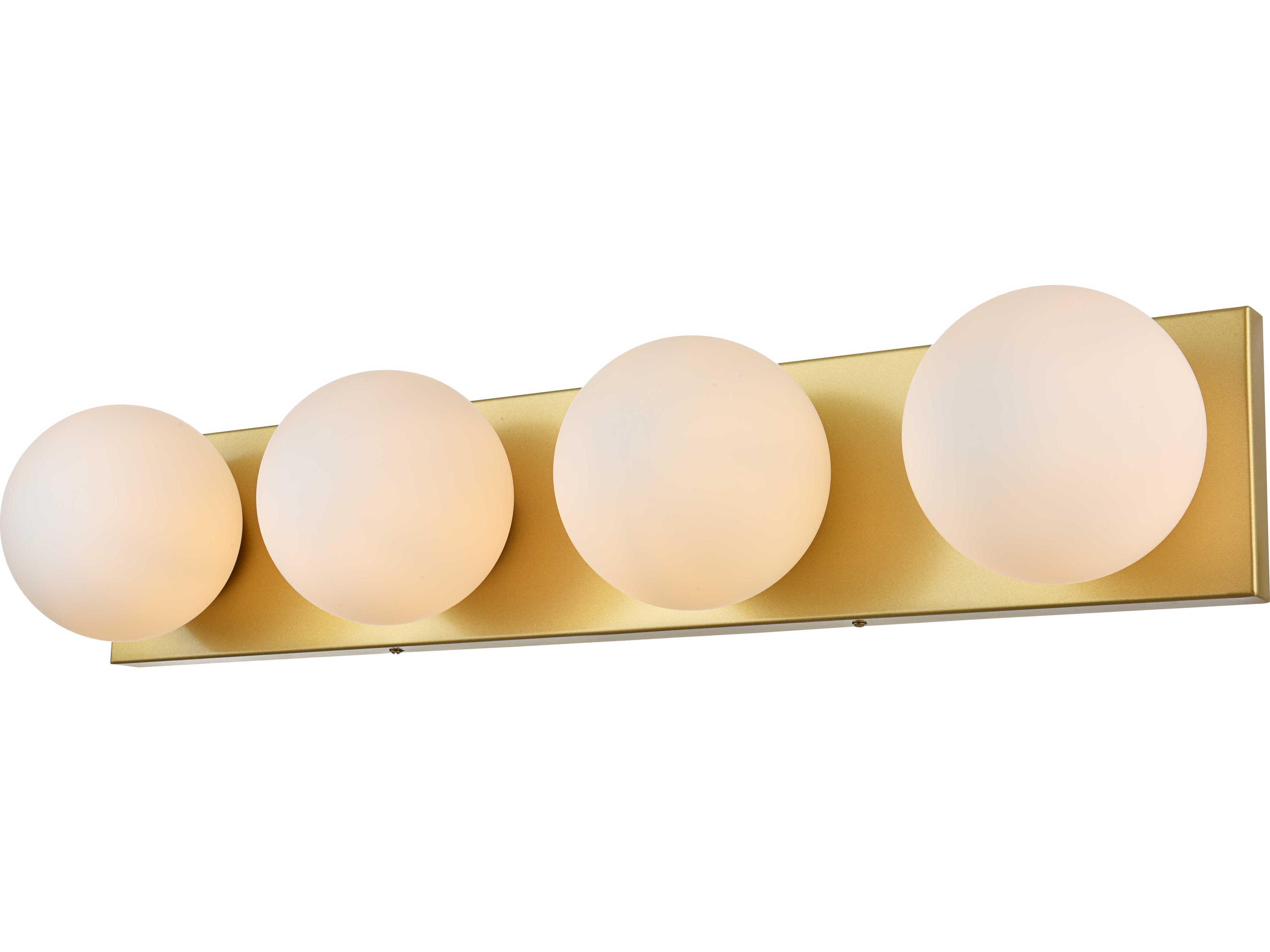 Jaylin 4-Light Brass Glass Vanity Light