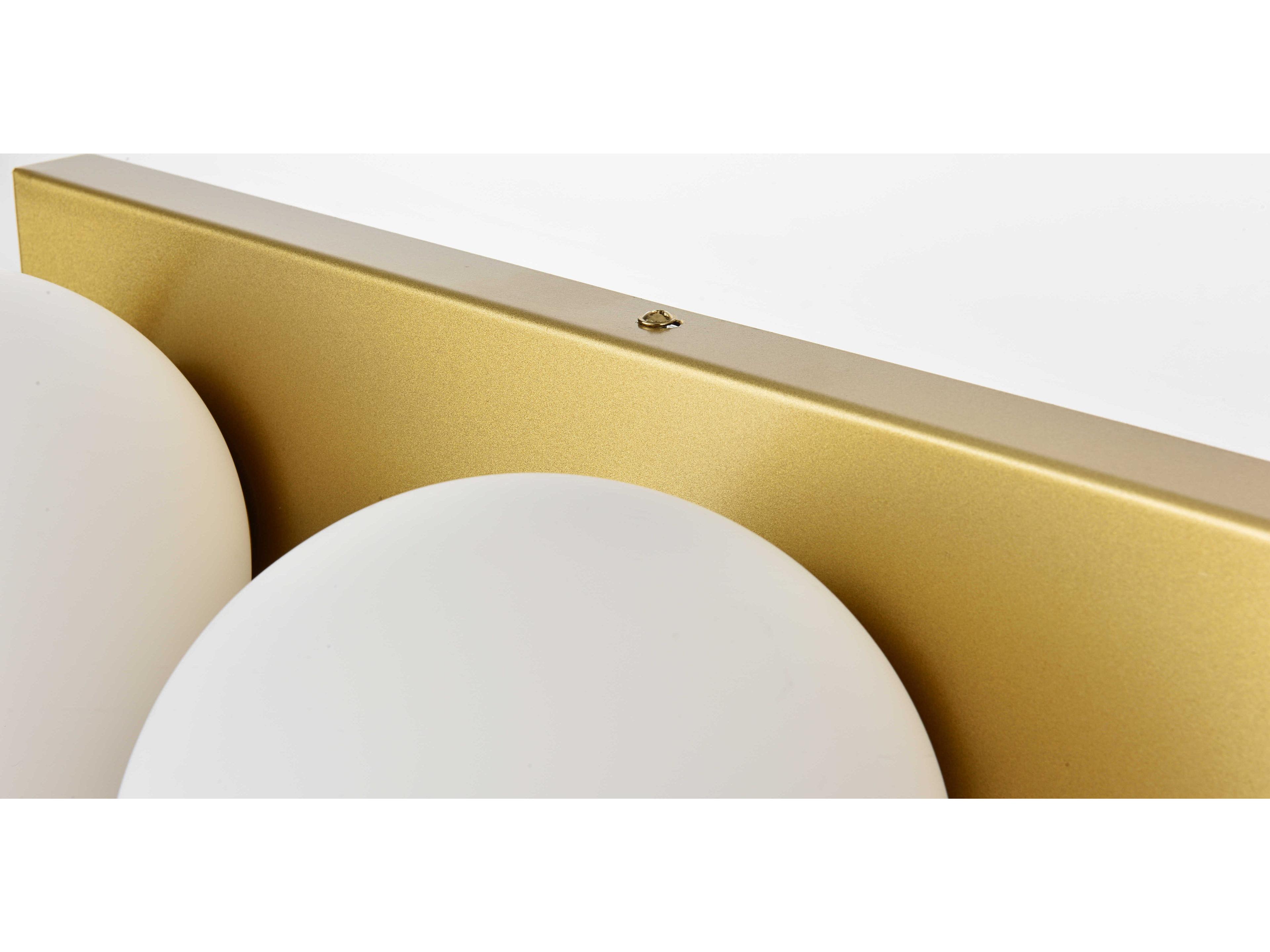 Elegant Lighting Jaylin 4-Light Brass Glass Vanity Light