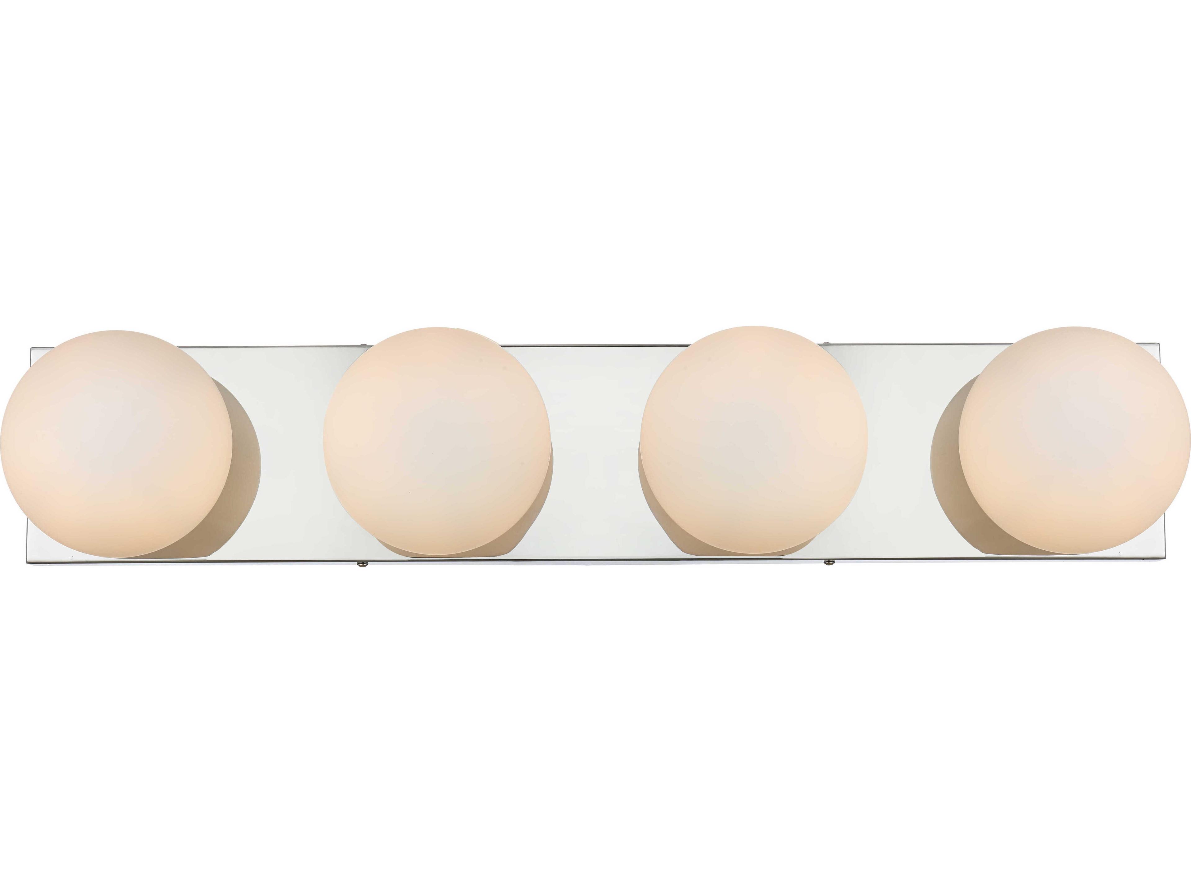 Elegant Lighting Jaylin 4-Light Chrome Glass Vanity Light