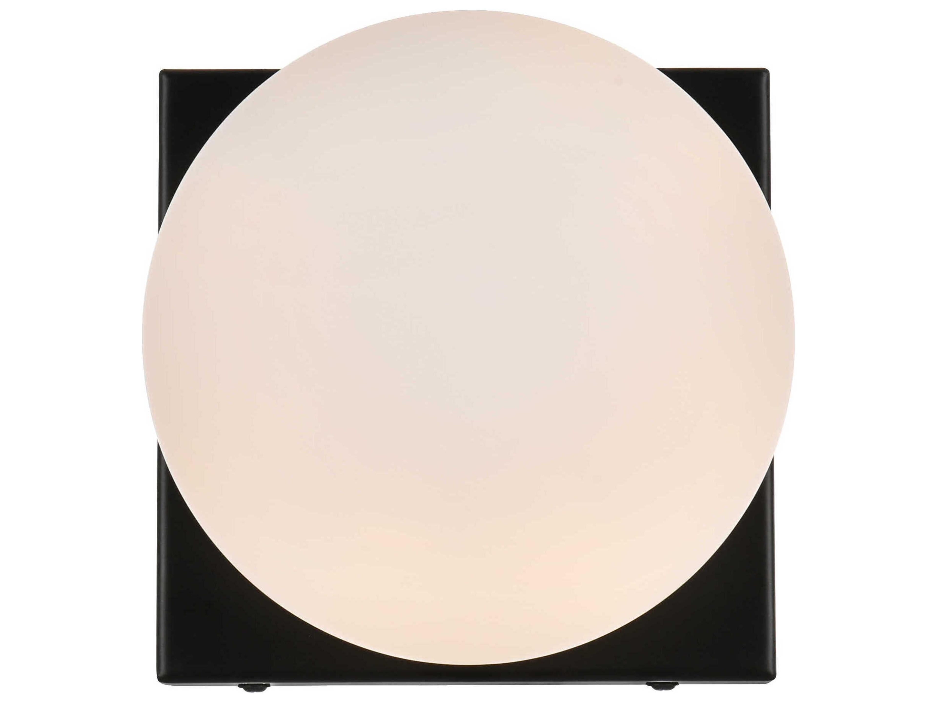 Elegant Lighting Jaylin 1-Light Black Glass Wall Sconce