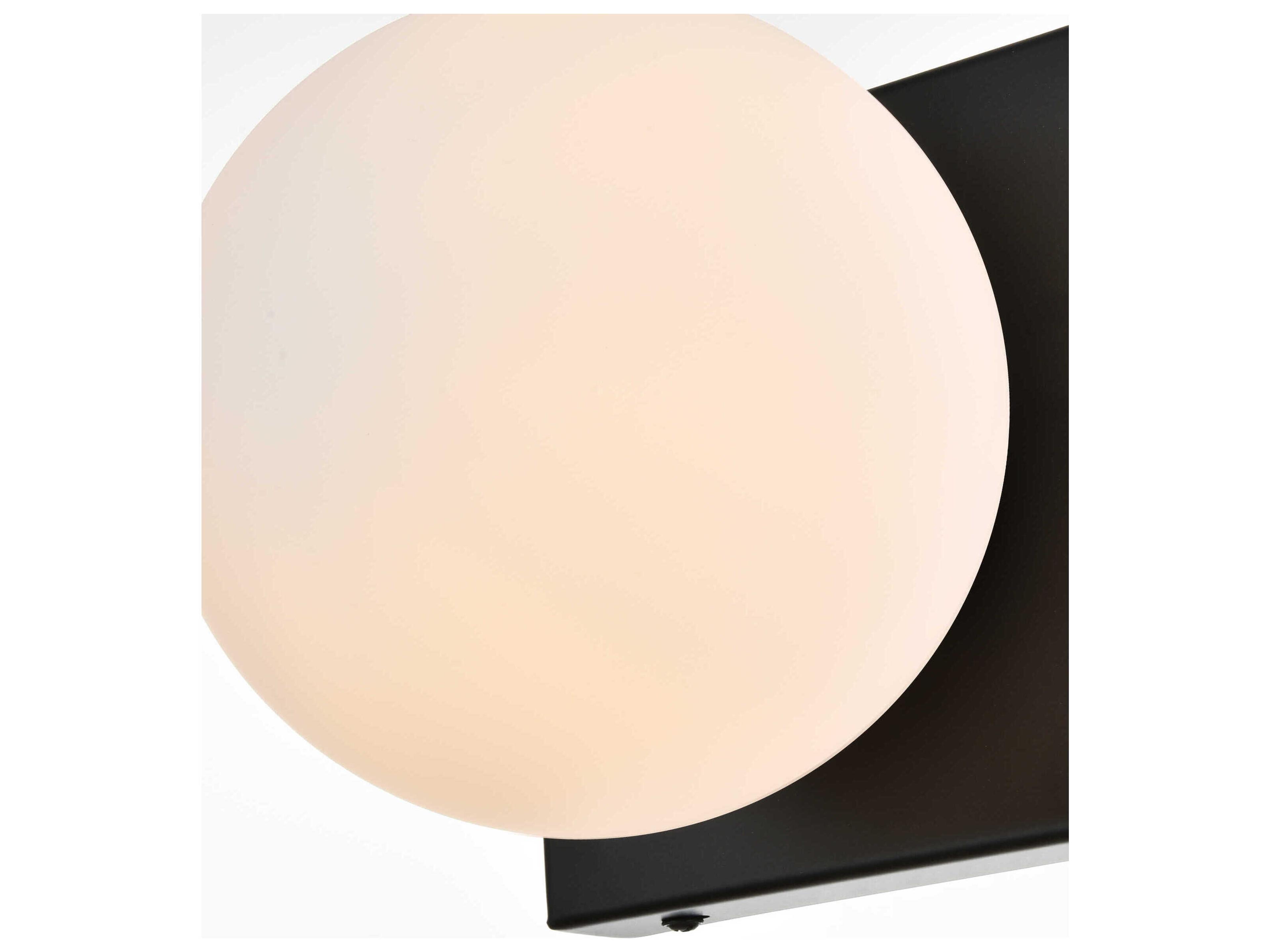 Elegant Lighting Jaylin 1-Light Black Glass Wall Sconce