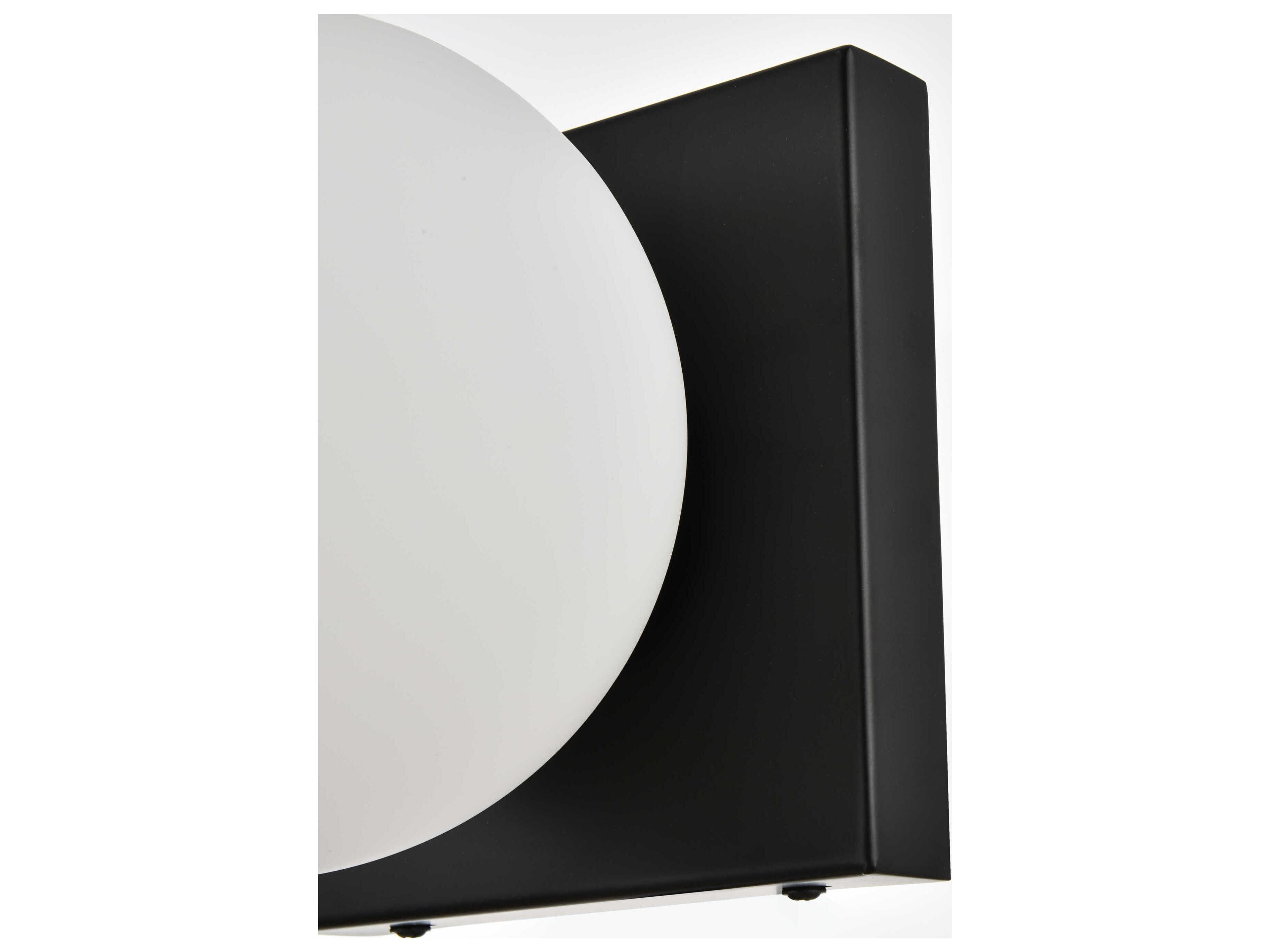 Elegant Lighting Jaylin 1-Light Black Glass Wall Sconce