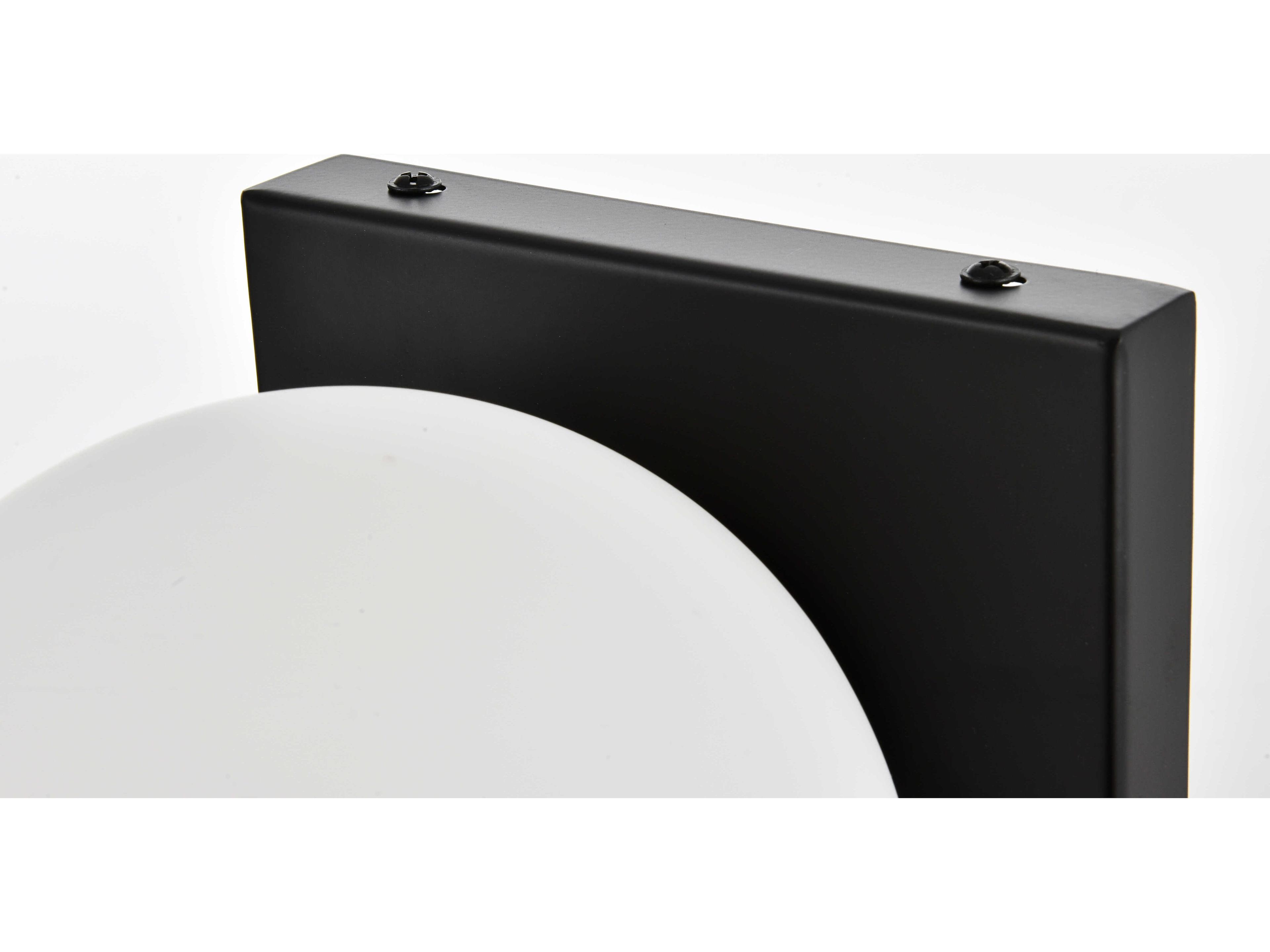 Elegant Lighting Jaylin 1-Light Black Glass Wall Sconce