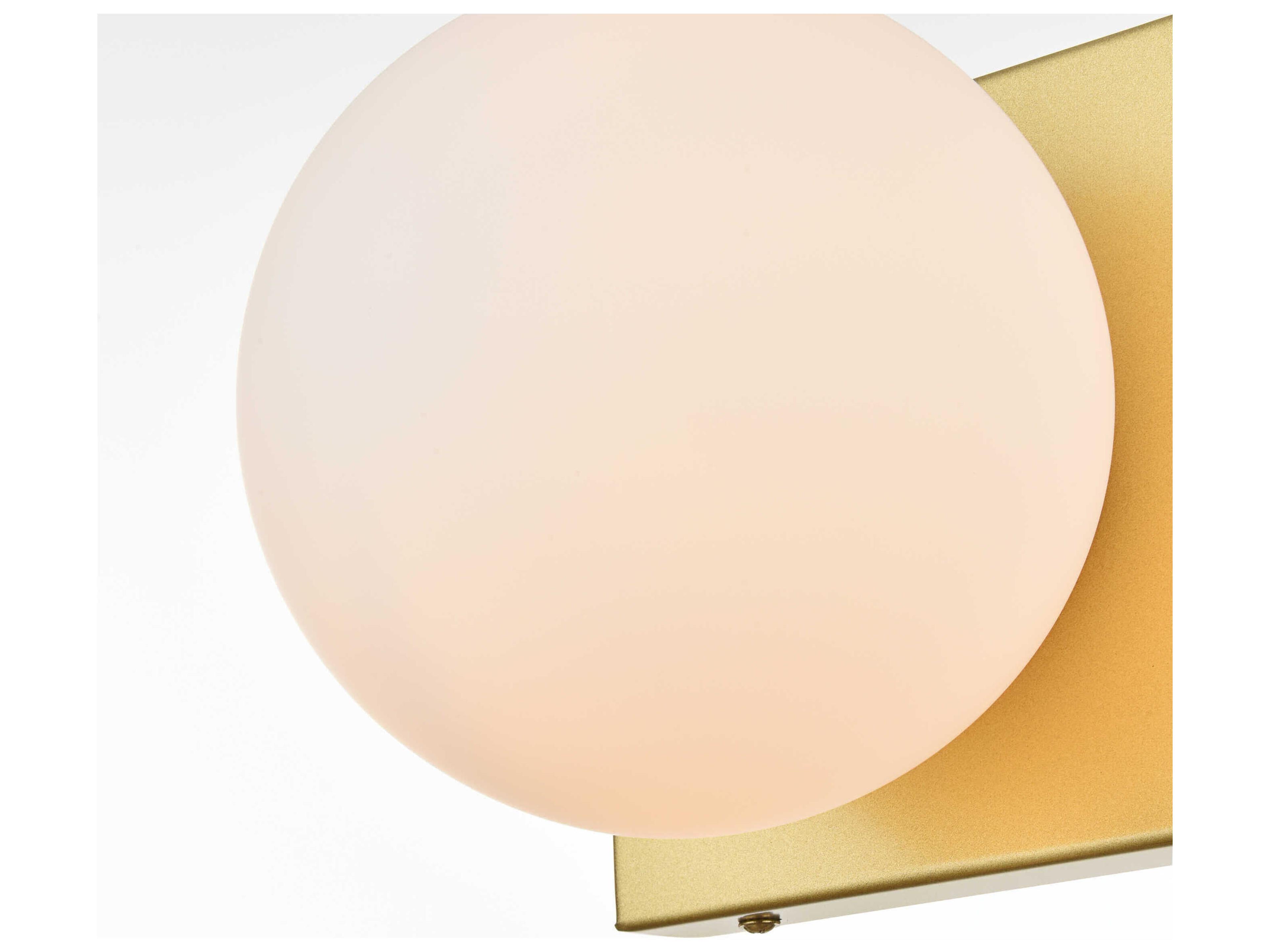 Elegant Lighting Jaylin 1-Light Brass Glass Wall Sconce