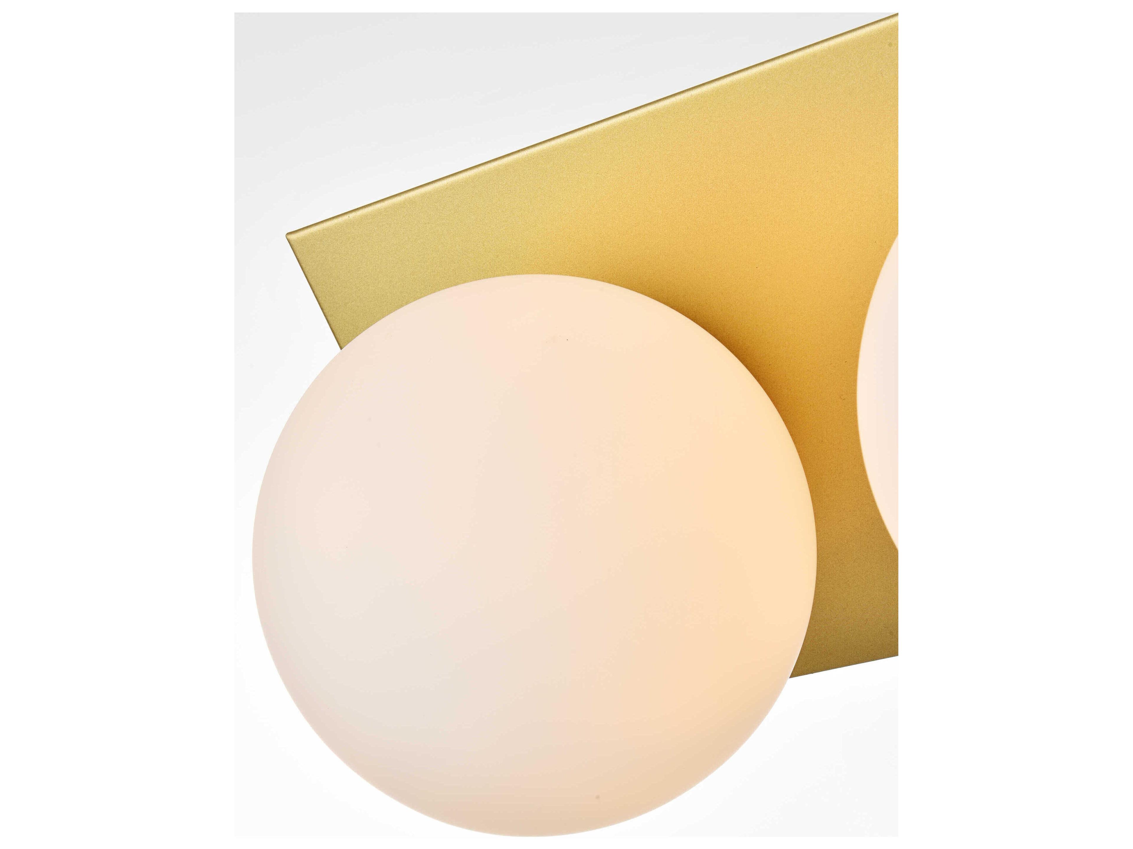 Elegant Lighting Jillian 2-Light Brass Glass Vanity Light