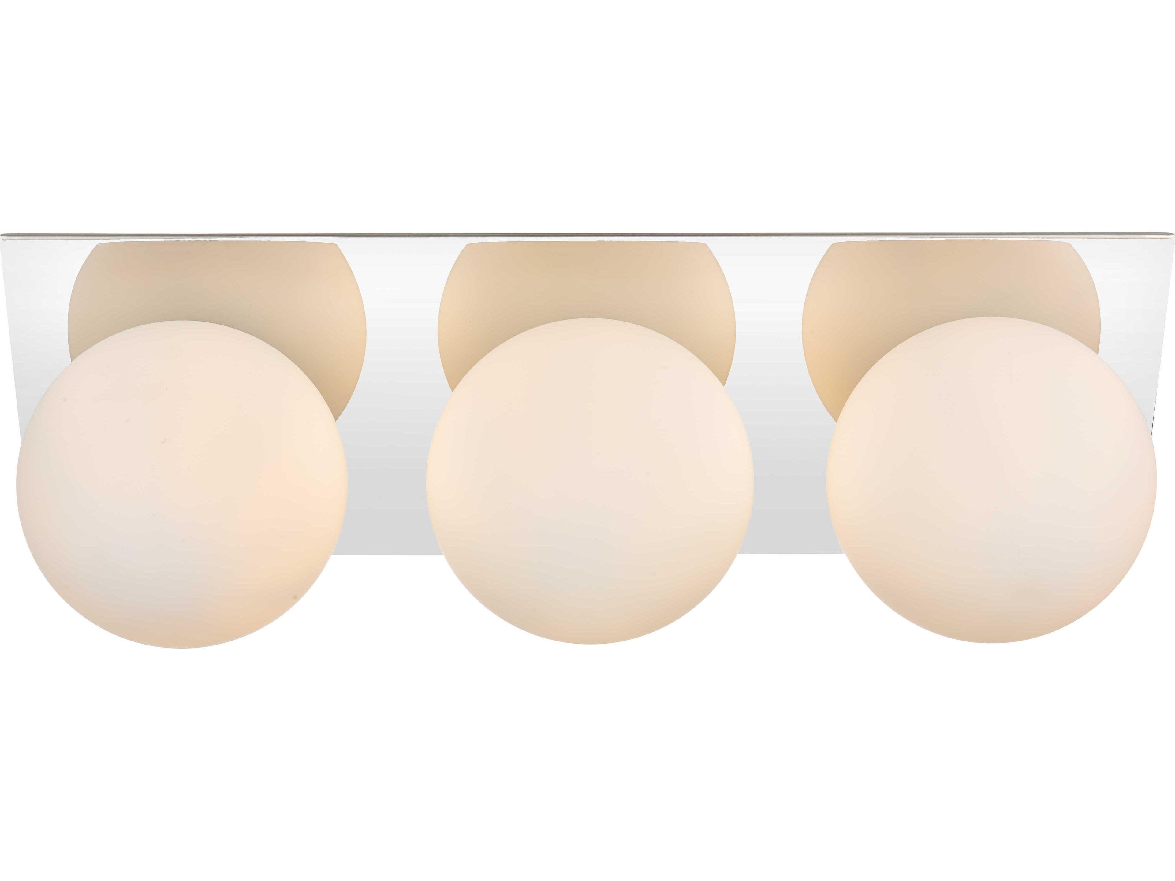 Elegant Lighting Jillian 3-Light Chrome Glass Vanity Light