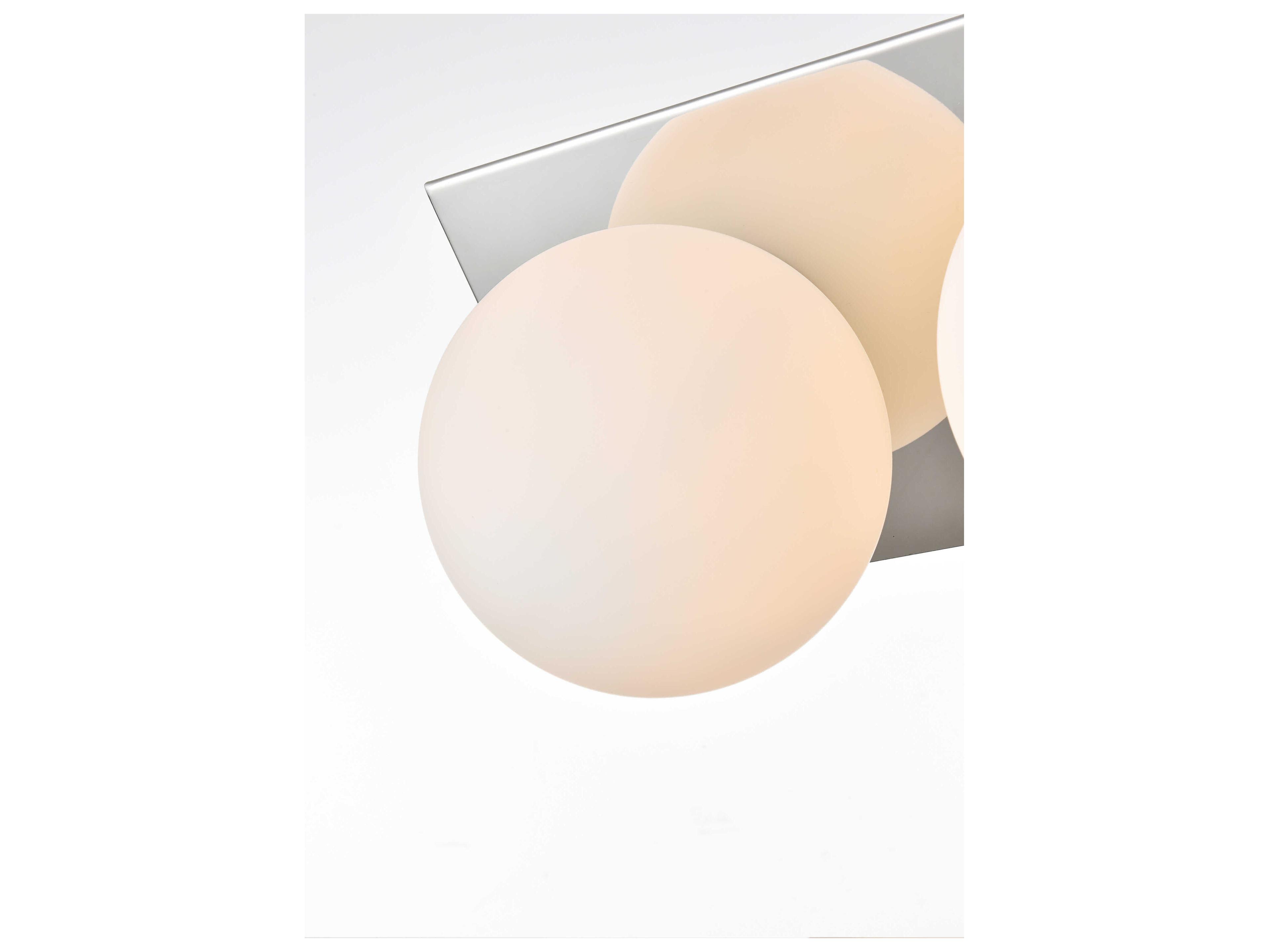 Elegant Lighting Jillian 3-Light Chrome Glass Vanity Light