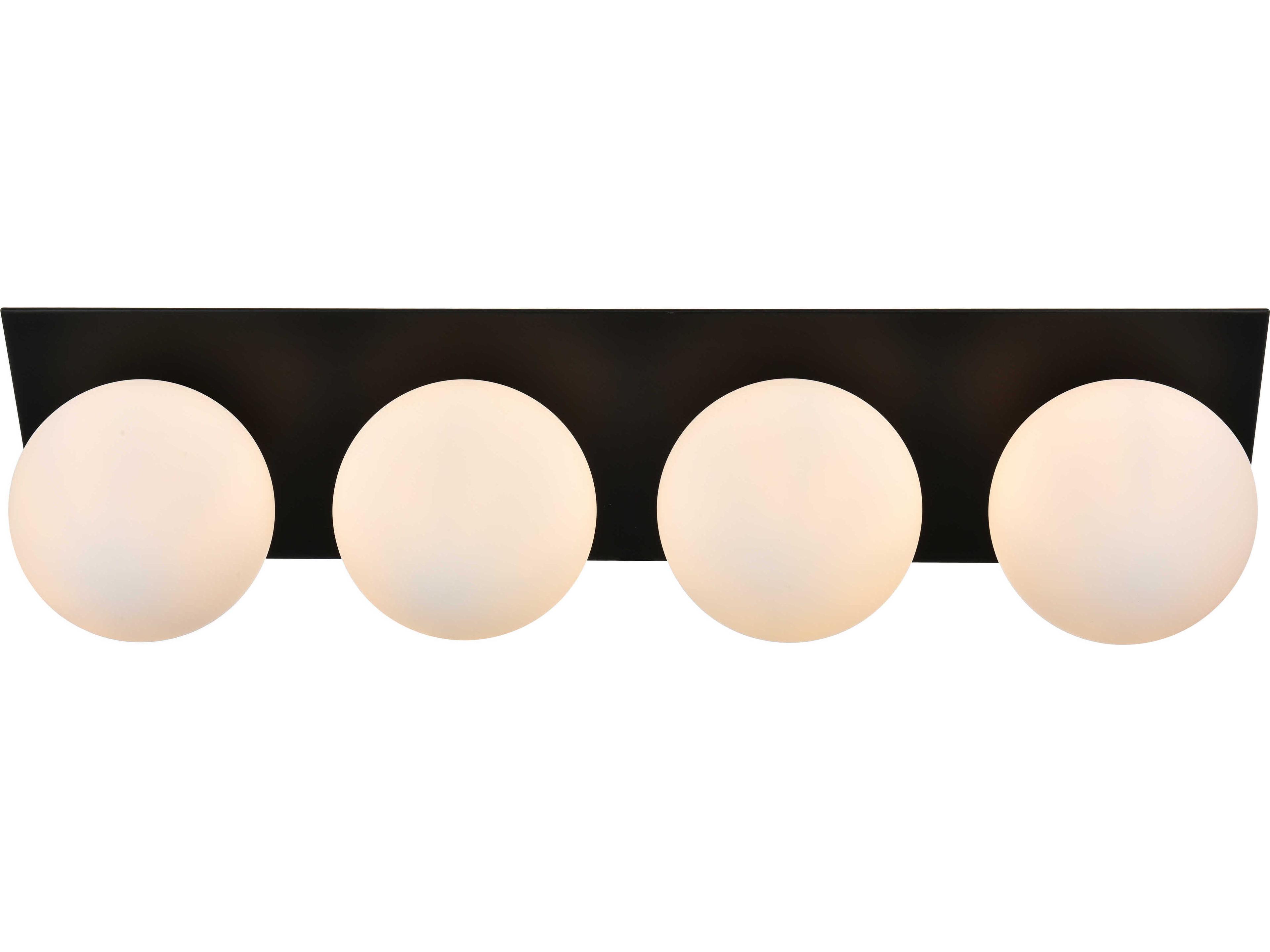 Elegant Lighting Jillian 4-Light Black Glass Vanity Light