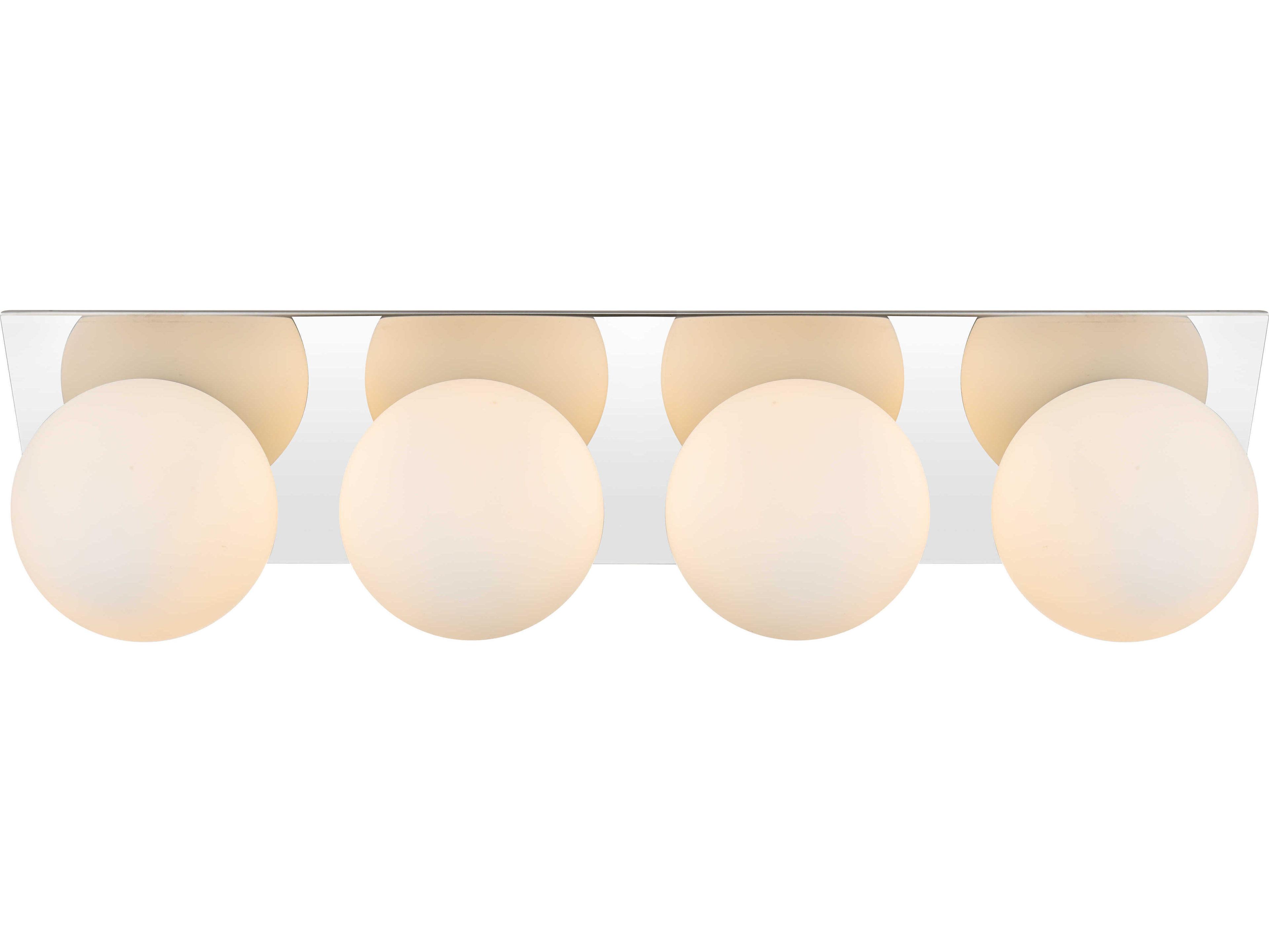 Elegant Lighting Jillian 4-Light Chrome Glass Vanity Light