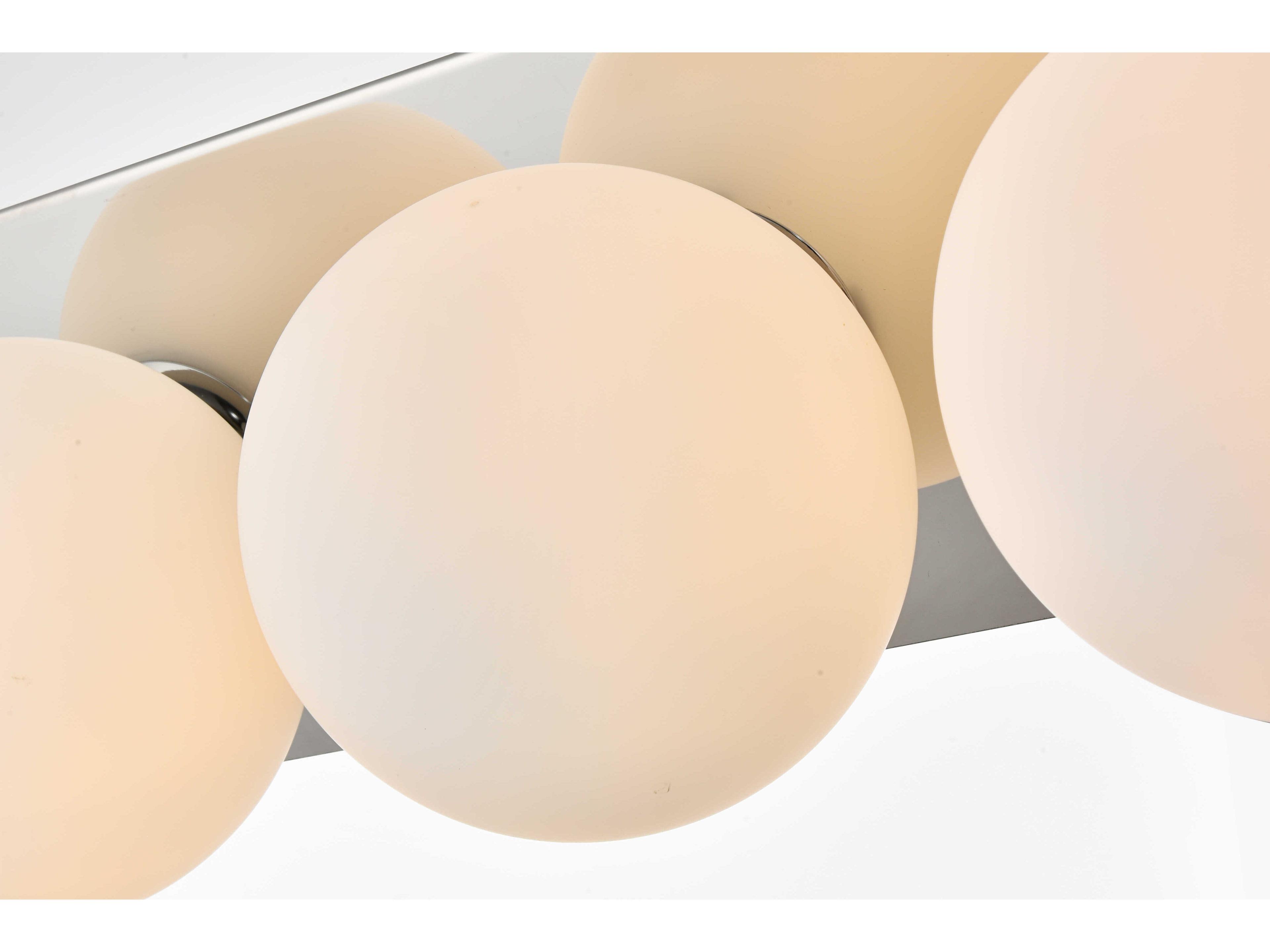 Elegant Lighting Jillian 4-Light Chrome Glass Vanity Light