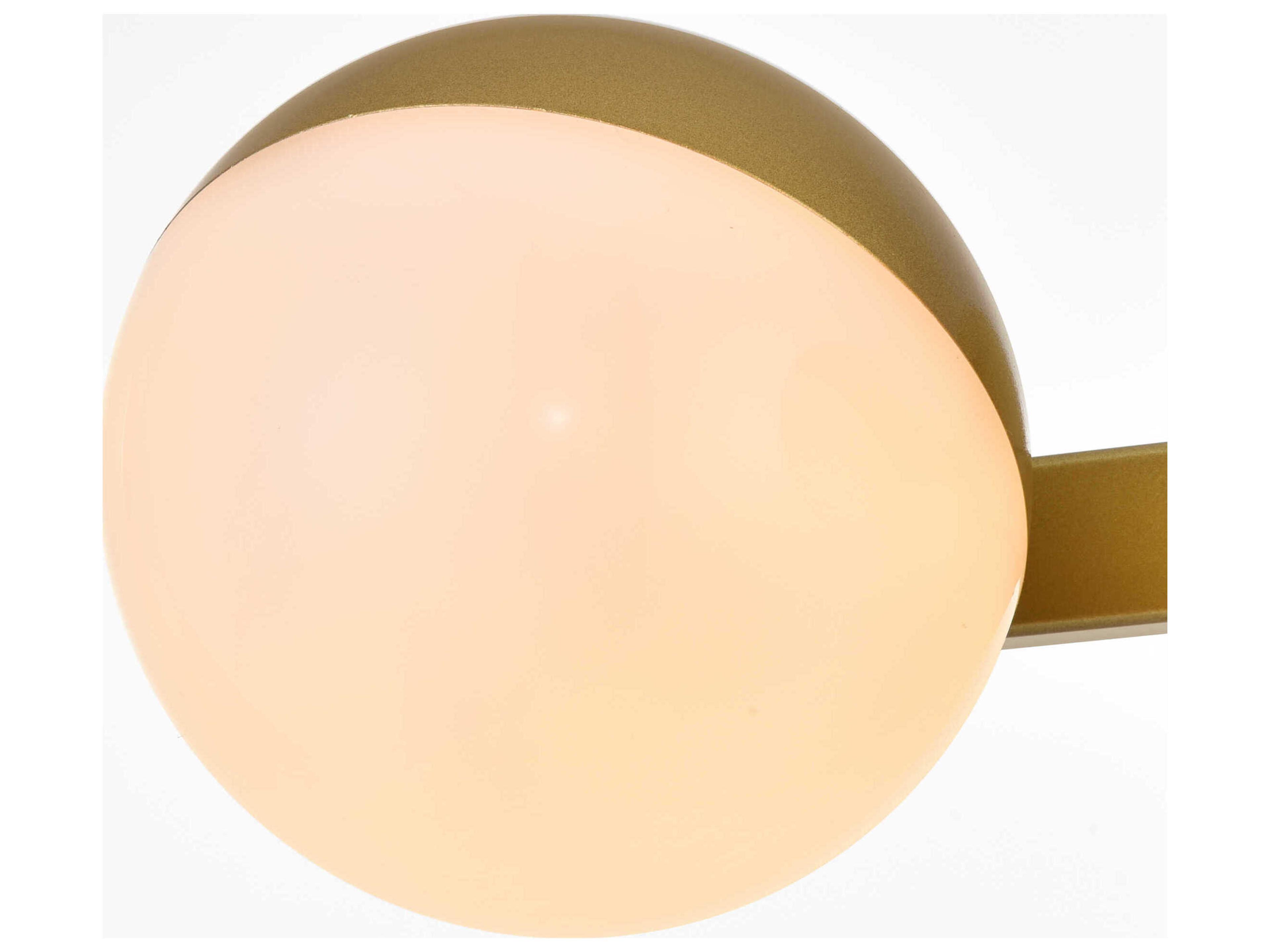 Elegant Lighting Majesty 2-Light Brass Glass Vanity Light