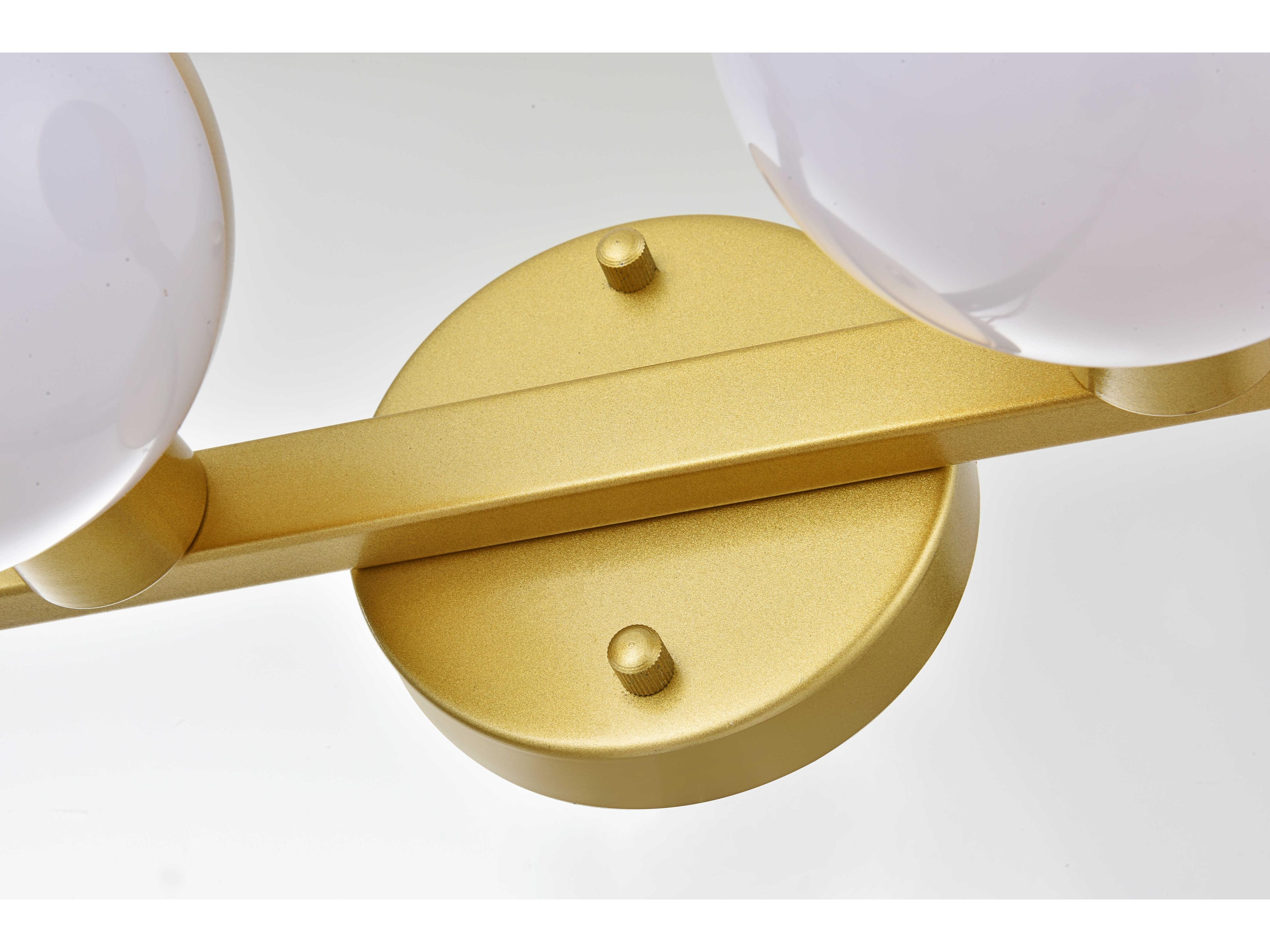 Elegant Lighting Majesty 2-Light Brass Glass Vanity Light