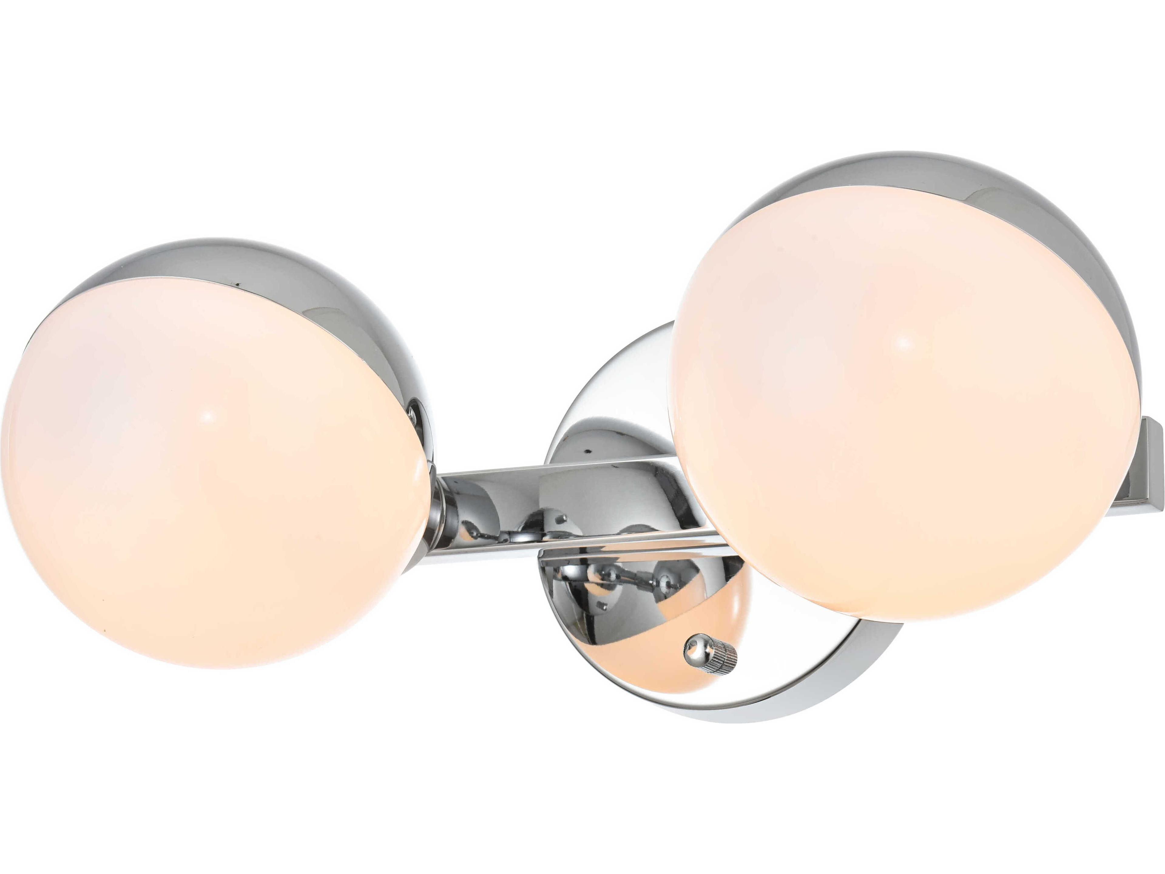 Majesty 2-Light Chrome Glass Vanity Light