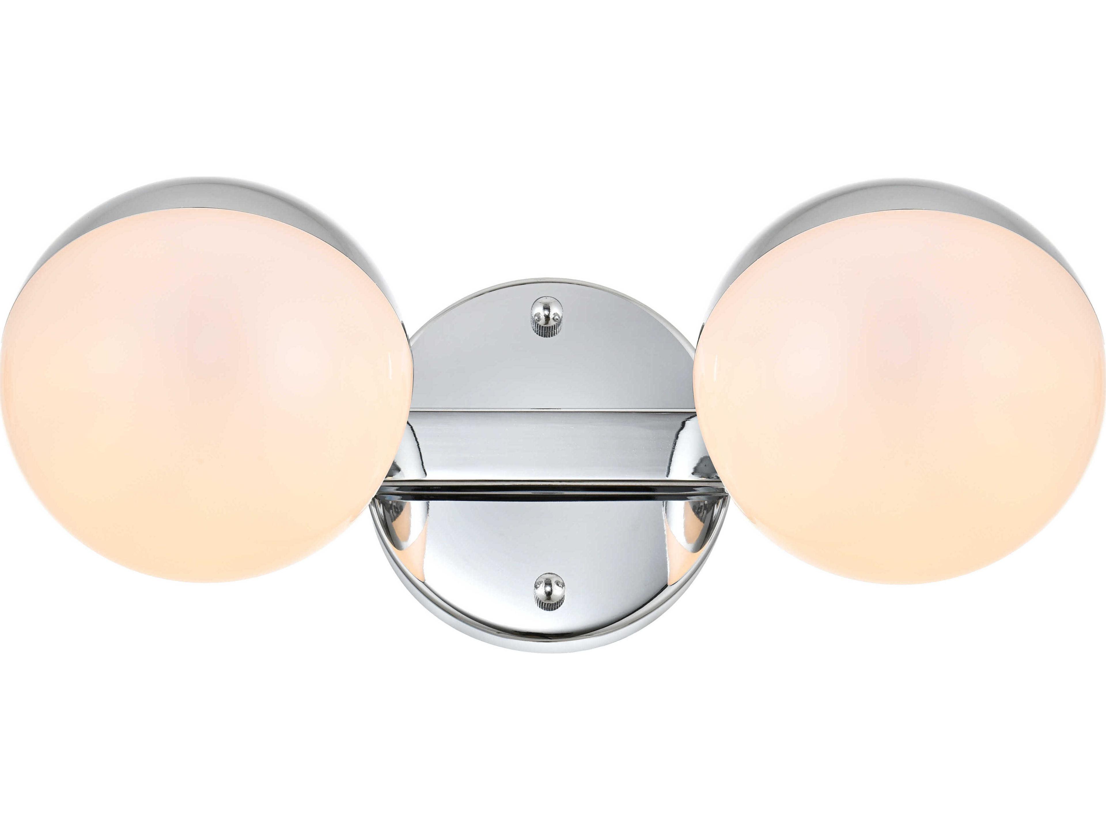 Elegant Lighting Majesty 2-Light Chrome Glass Vanity Light