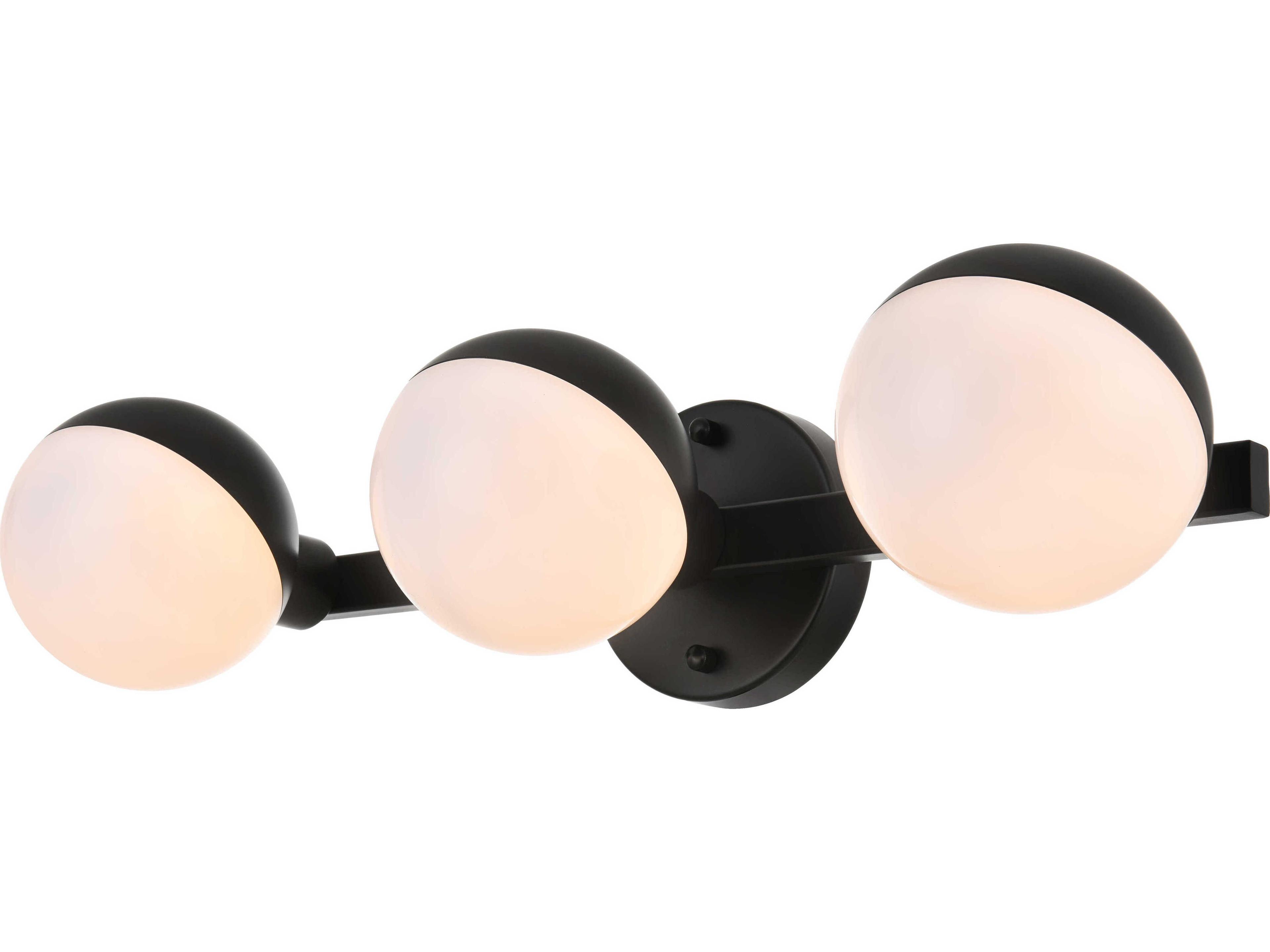 Majesty 3-Light Black Glass Vanity Light