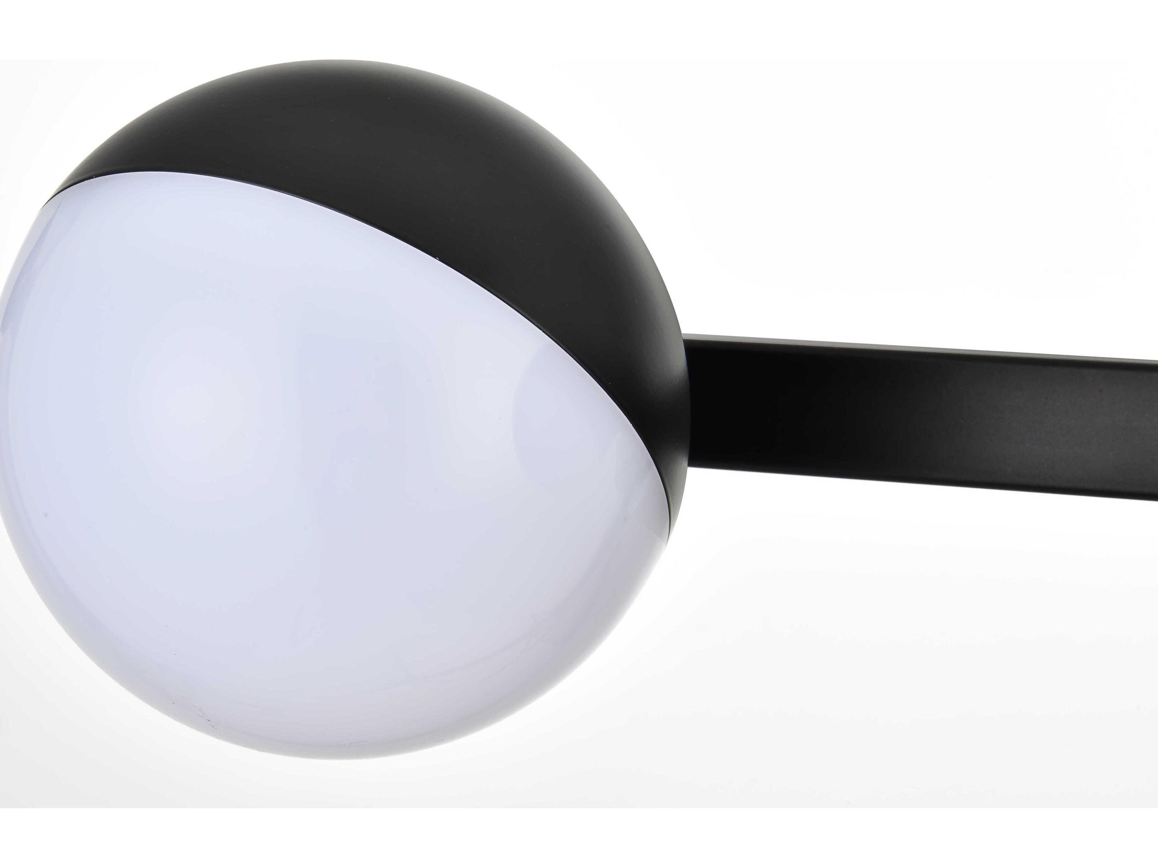 Elegant Lighting Majesty 3-Light Black Glass Vanity Light