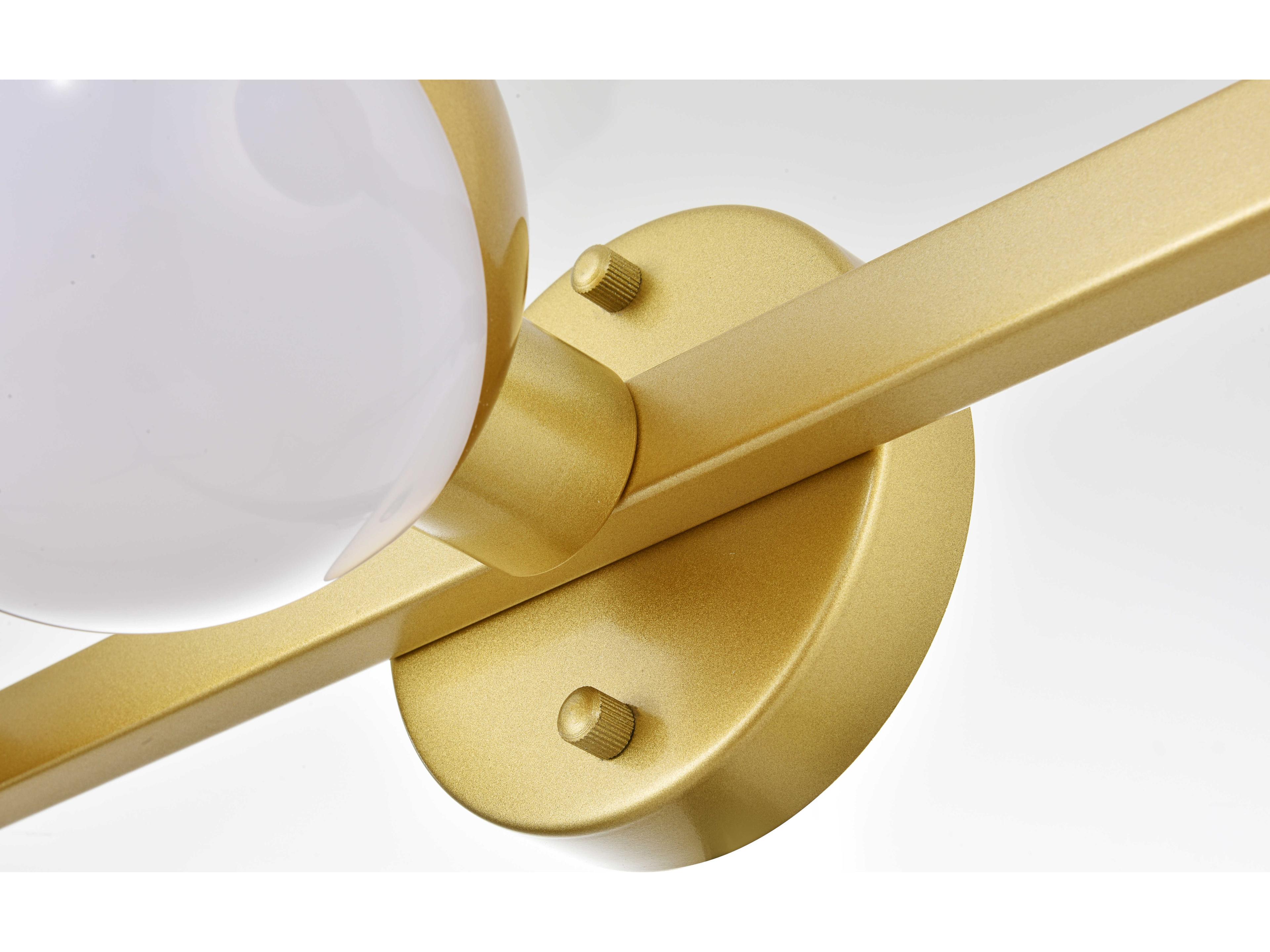 Elegant Lighting Majesty 3-Light Brass Glass Vanity Light