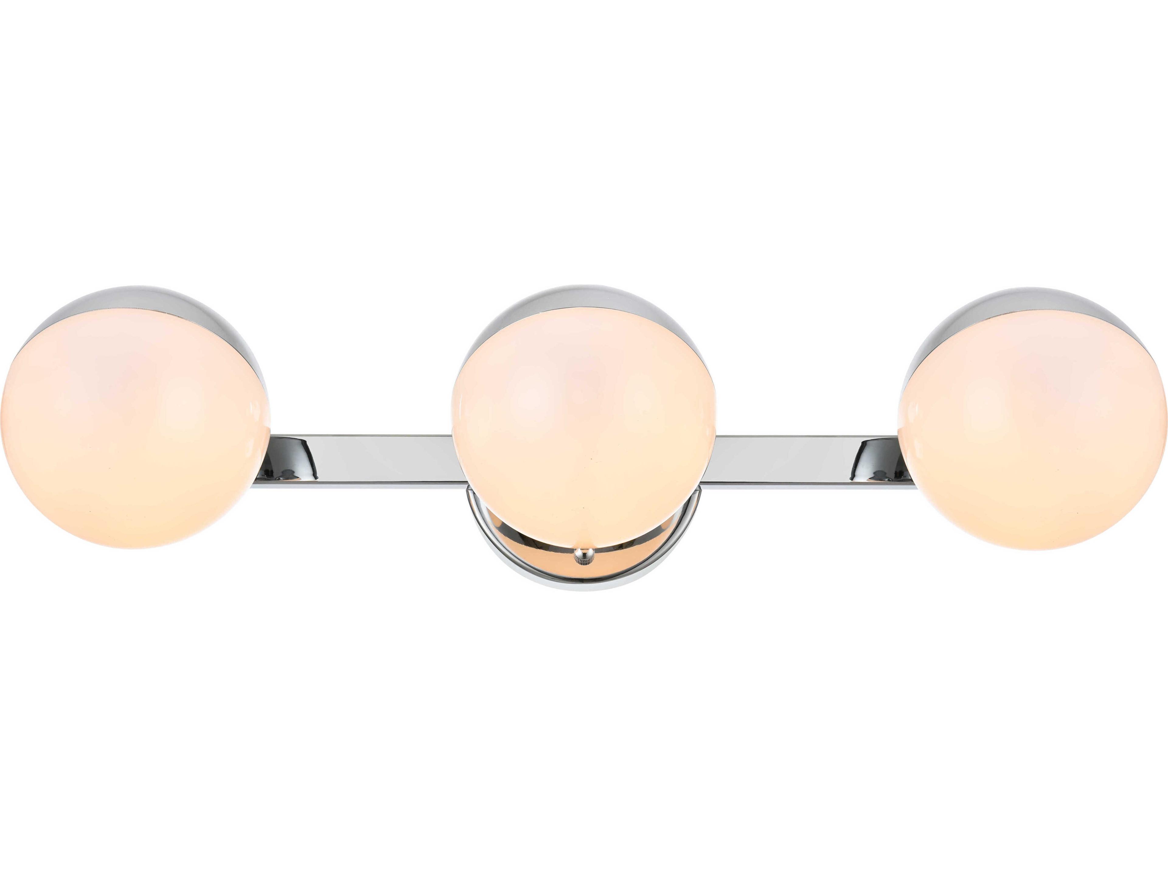 Elegant Lighting Majesty 3-Light Chrome Glass Vanity Light